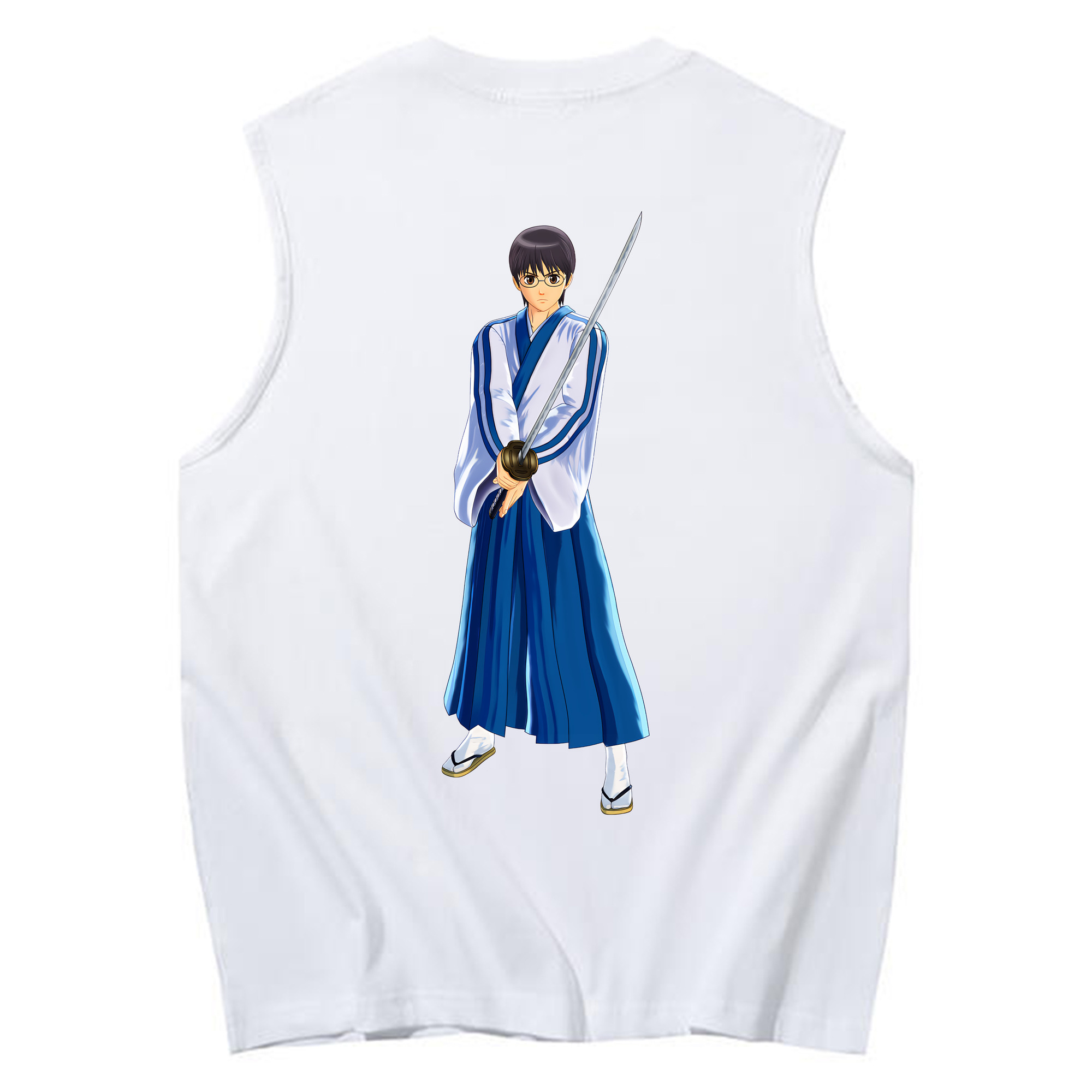 （画像用） ぎんたま 坂田銀時（さかたぎんとき） 神楽 志村新八（しむら しんぱち） GINTAMA Sakata Gintoki Kagura Shimura Shinpachi コットン100％タンクトップ（背面プリント）