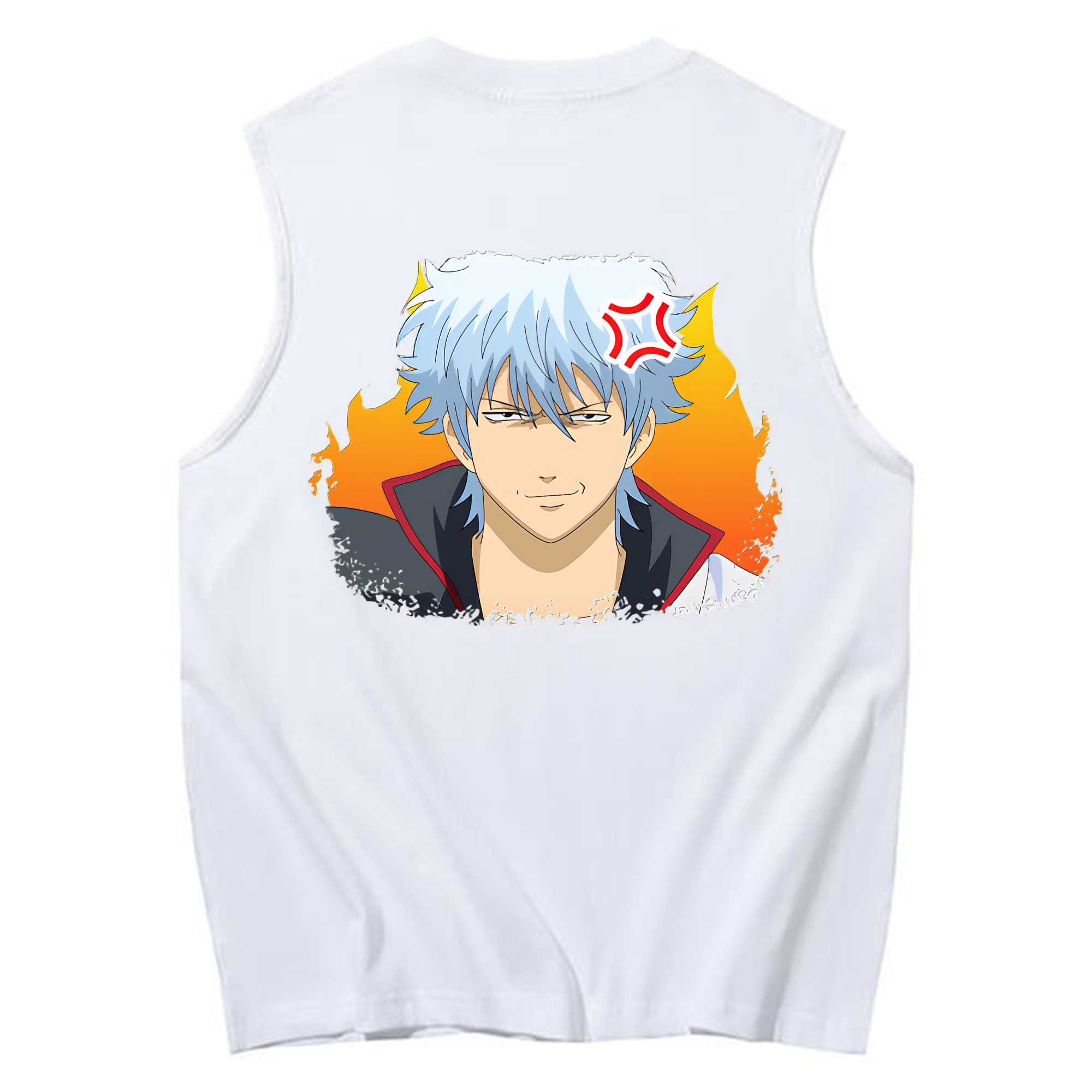 （画像用） ぎんたま 坂田銀時（さかたぎんとき） 神楽 志村新八（しむら しんぱち） GINTAMA Sakata Gintoki Kagura Shimura Shinpachi コットン100％タンクトップ（背面プリント）