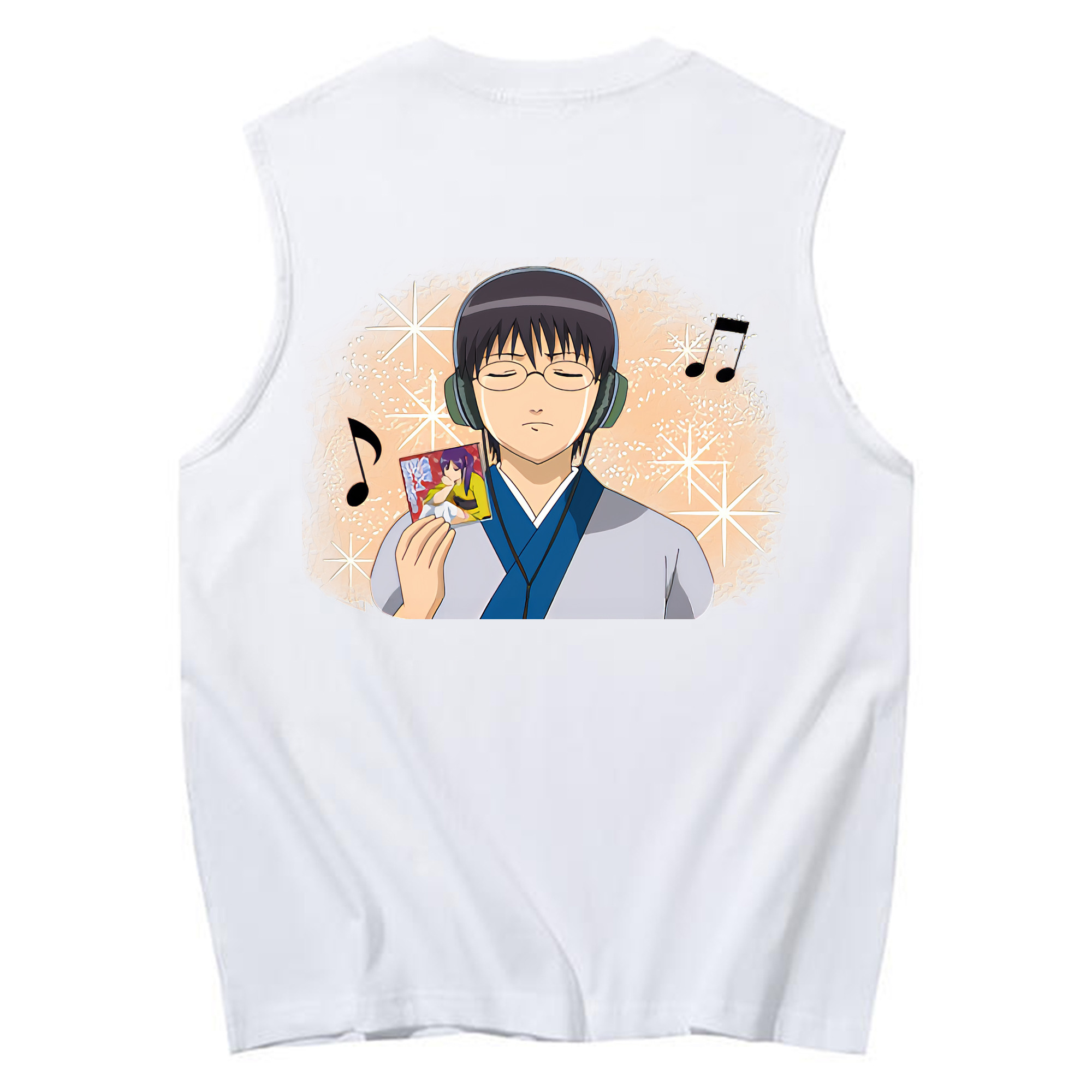 （画像用） ぎんたま 坂田銀時（さかたぎんとき） 神楽 志村新八（しむら しんぱち） GINTAMA Sakata Gintoki Kagura Shimura Shinpachi コットン100％タンクトップ（背面プリント）
