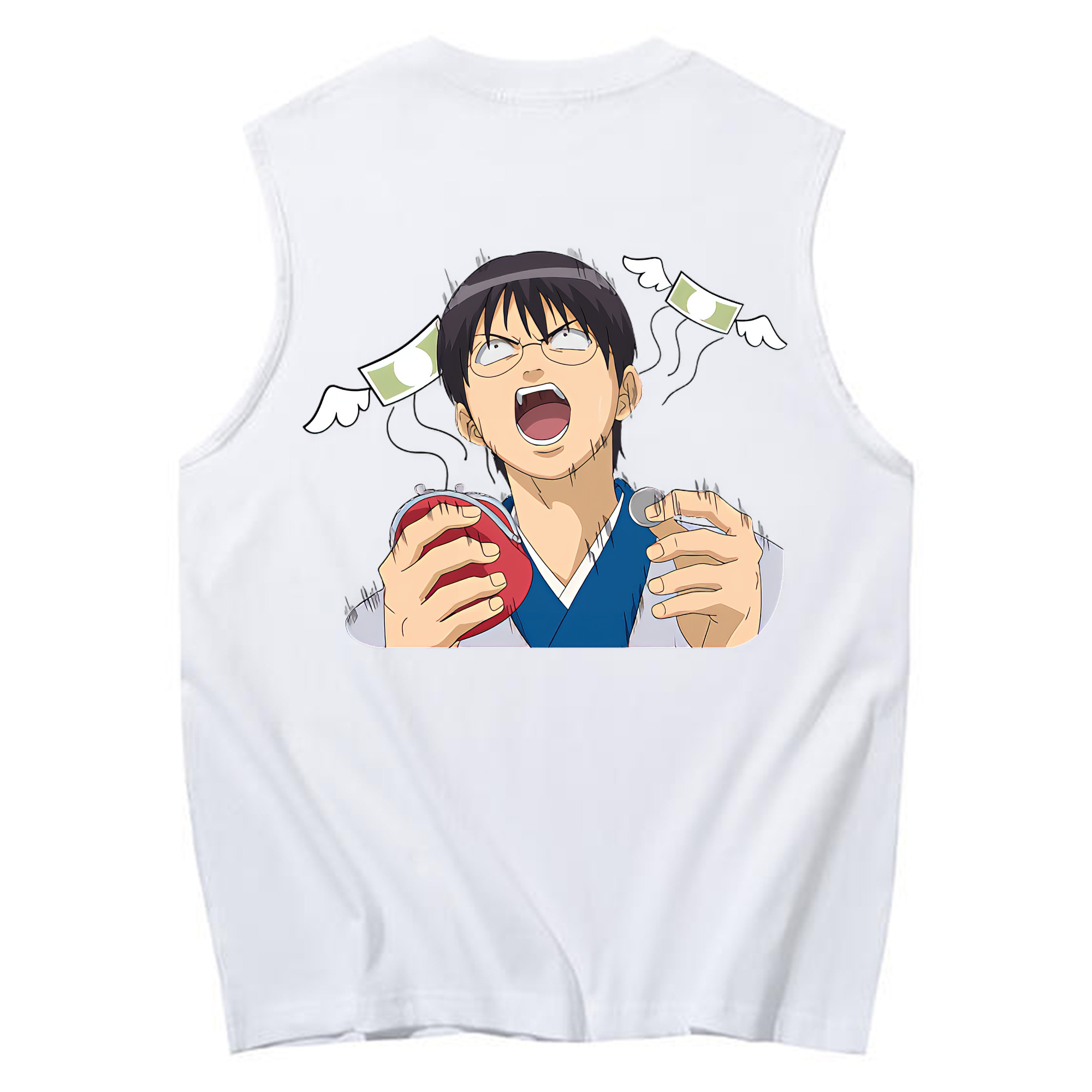 （画像用） ぎんたま 坂田銀時（さかたぎんとき） 神楽 志村新八（しむら しんぱち） GINTAMA Sakata Gintoki Kagura Shimura Shinpachi コットン100％タンクトップ（背面プリント）