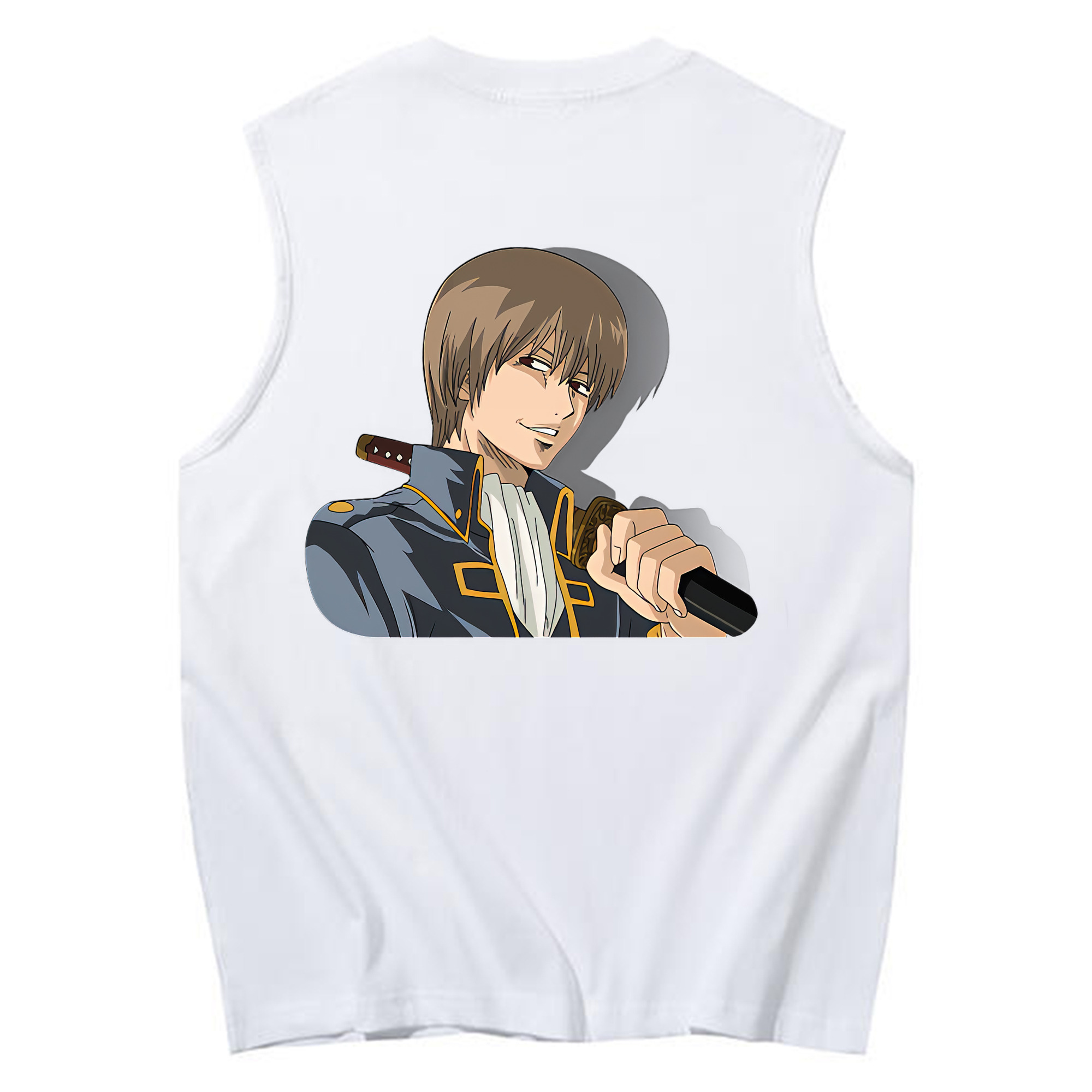 （画像用） ぎんたま 坂田銀時（さかたぎんとき） 神楽 志村新八（しむら しんぱち） GINTAMA Sakata Gintoki Kagura Shimura Shinpachi コットン100％タンクトップ（背面プリント）