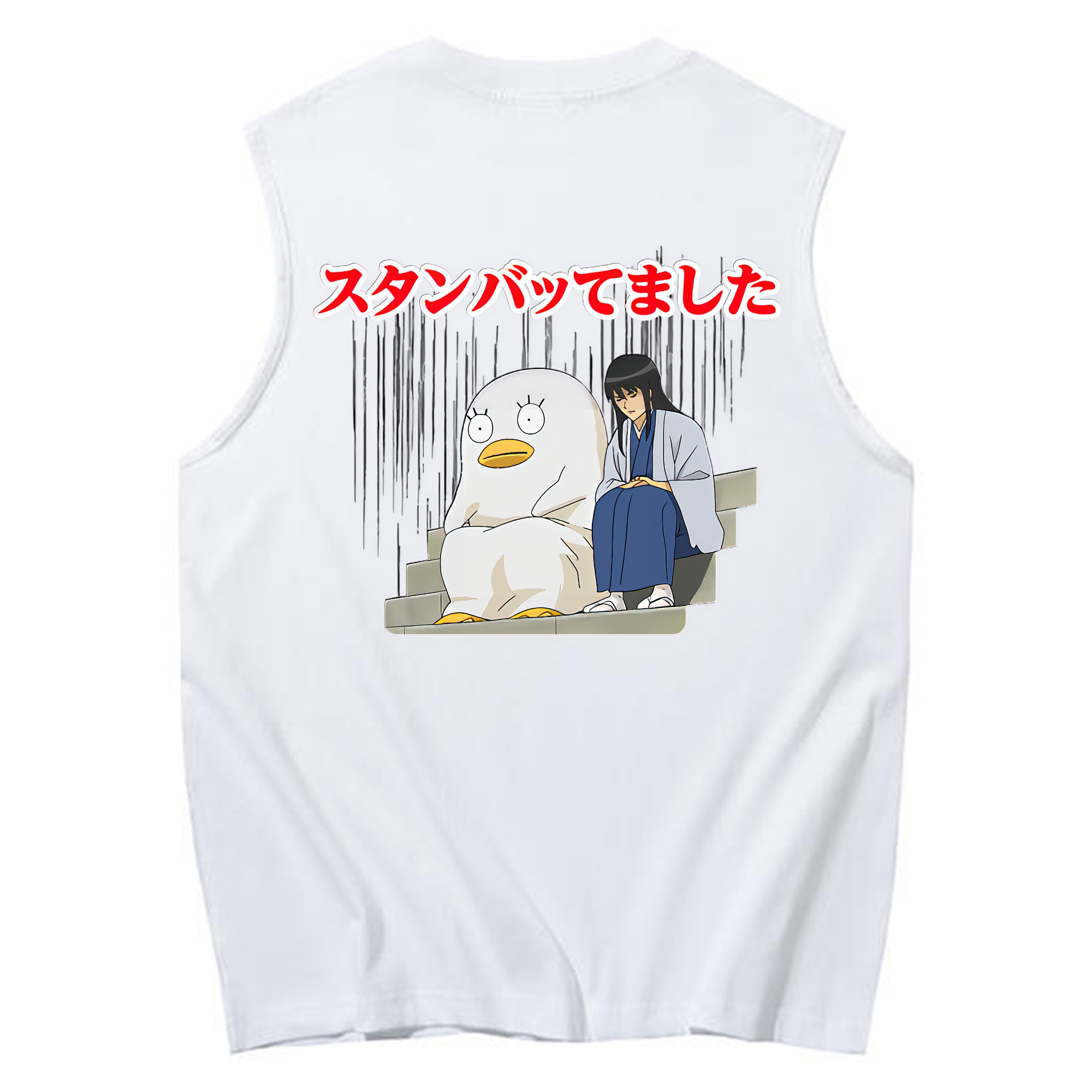 （画像用） ぎんたま 坂田銀時（さかたぎんとき） 神楽 志村新八（しむら しんぱち） GINTAMA Sakata Gintoki Kagura Shimura Shinpachi コットン100％タンクトップ（背面プリント）
