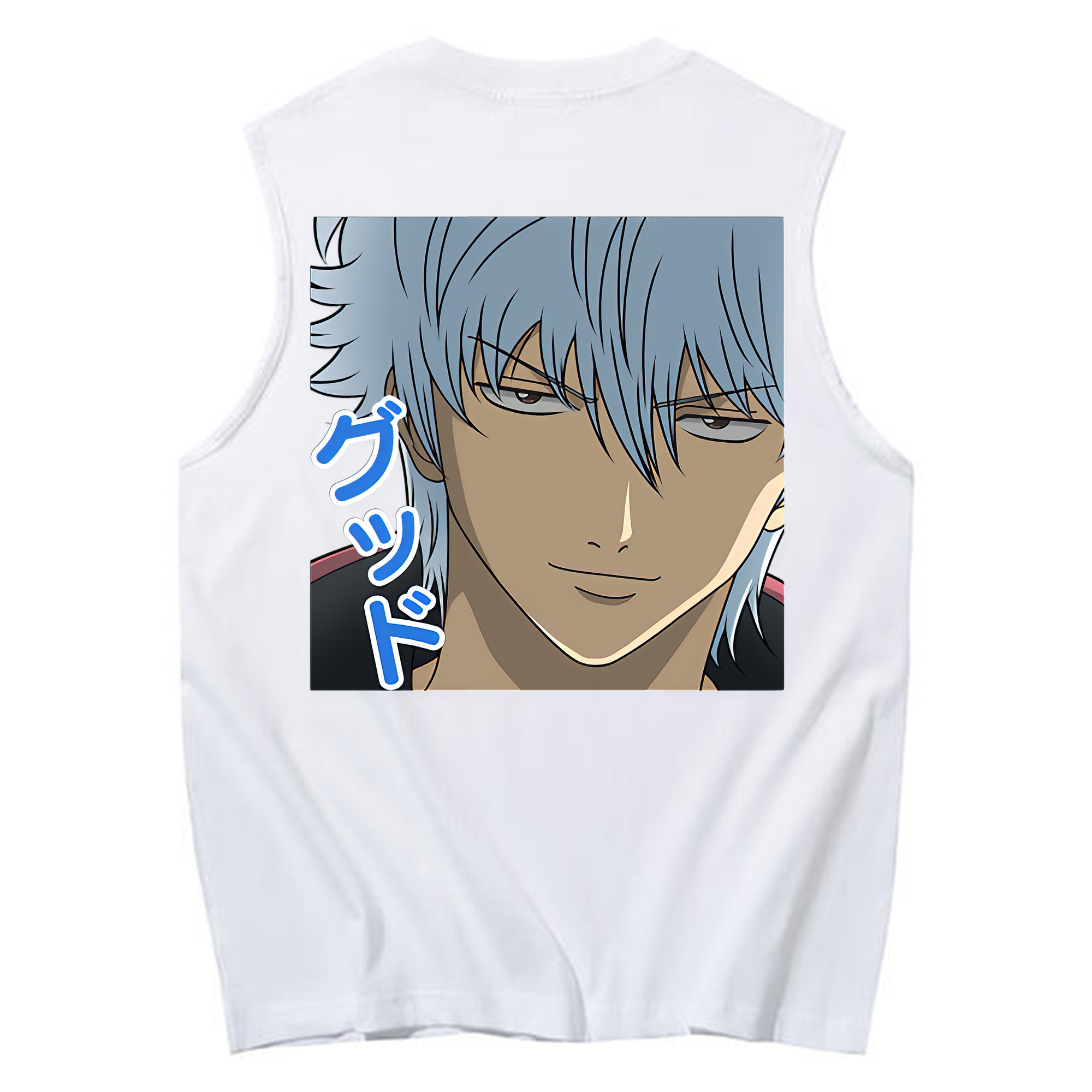 （画像用） ぎんたま 坂田銀時（さかたぎんとき） 神楽 志村新八（しむら しんぱち） GINTAMA Sakata Gintoki Kagura Shimura Shinpachi コットン100％タンクトップ（背面プリント）