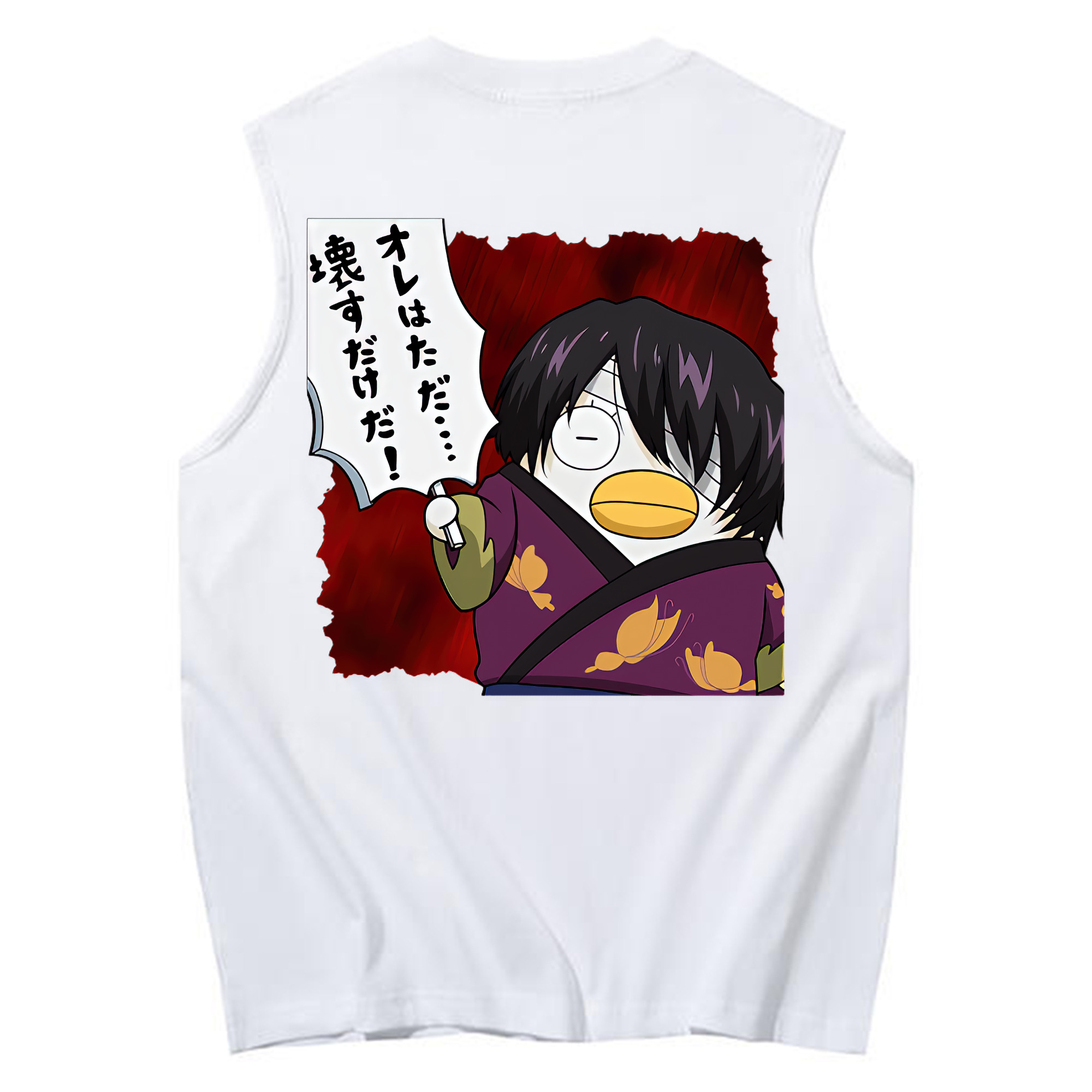 （画像用） ぎんたま 坂田銀時（さかたぎんとき） 神楽 志村新八（しむら しんぱち） GINTAMA Sakata Gintoki Kagura Shimura Shinpachi コットン100％タンクトップ（背面プリント）