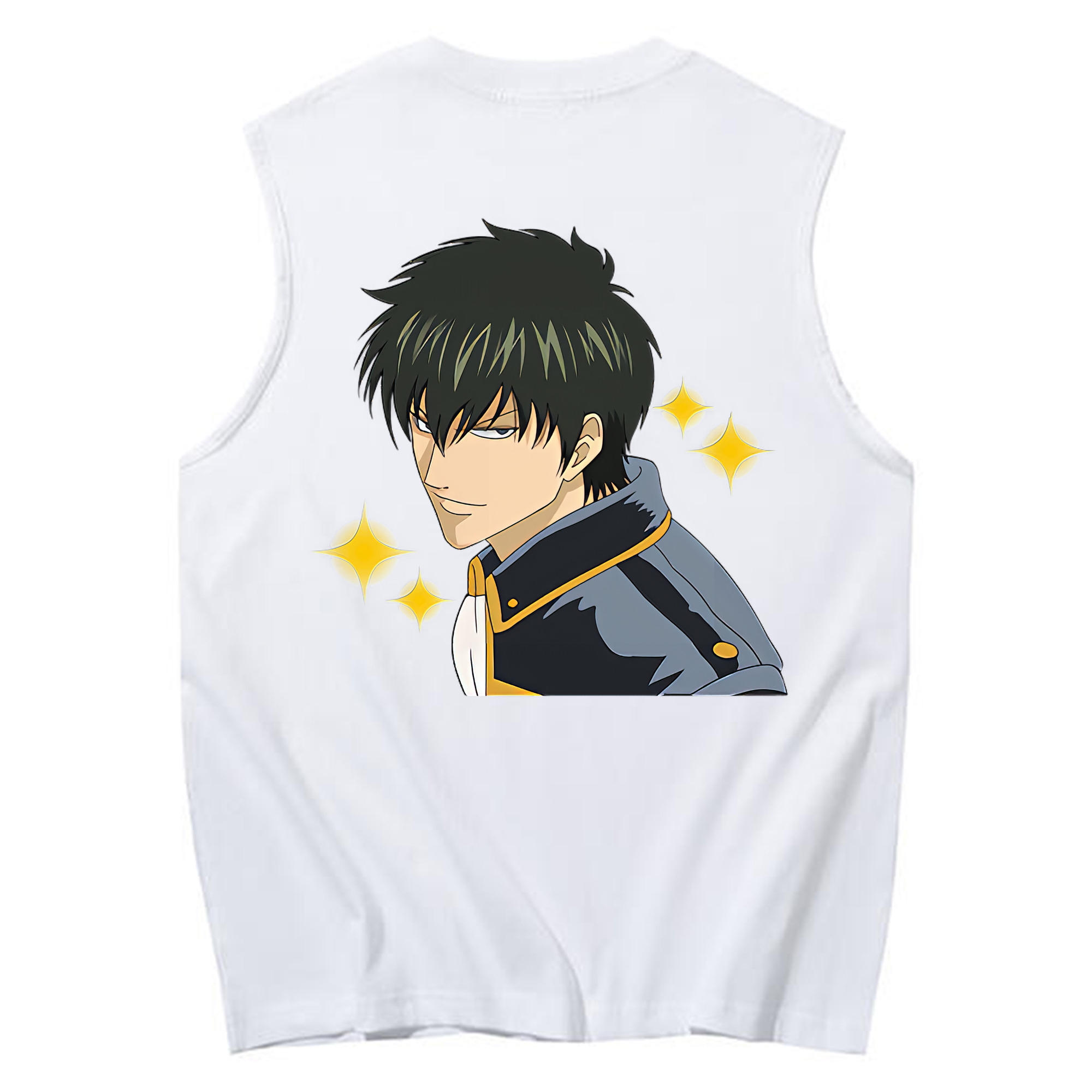 （画像用） ぎんたま 坂田銀時（さかたぎんとき） 神楽 志村新八（しむら しんぱち） GINTAMA Sakata Gintoki Kagura Shimura Shinpachi コットン100％タンクトップ（背面プリント）