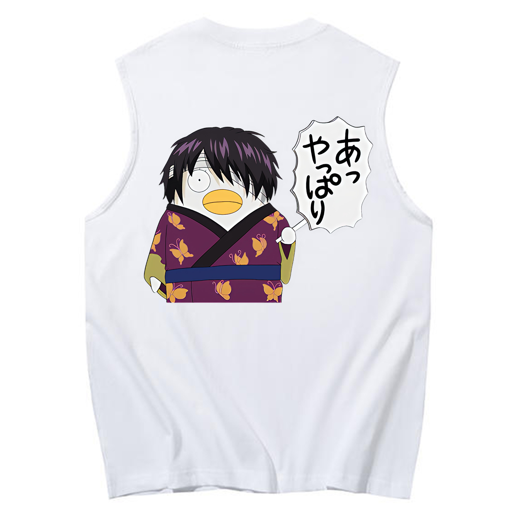 （画像用） ぎんたま 坂田銀時（さかたぎんとき） 神楽 志村新八（しむら しんぱち） GINTAMA Sakata Gintoki Kagura Shimura Shinpachi コットン100％タンクトップ（背面プリント）