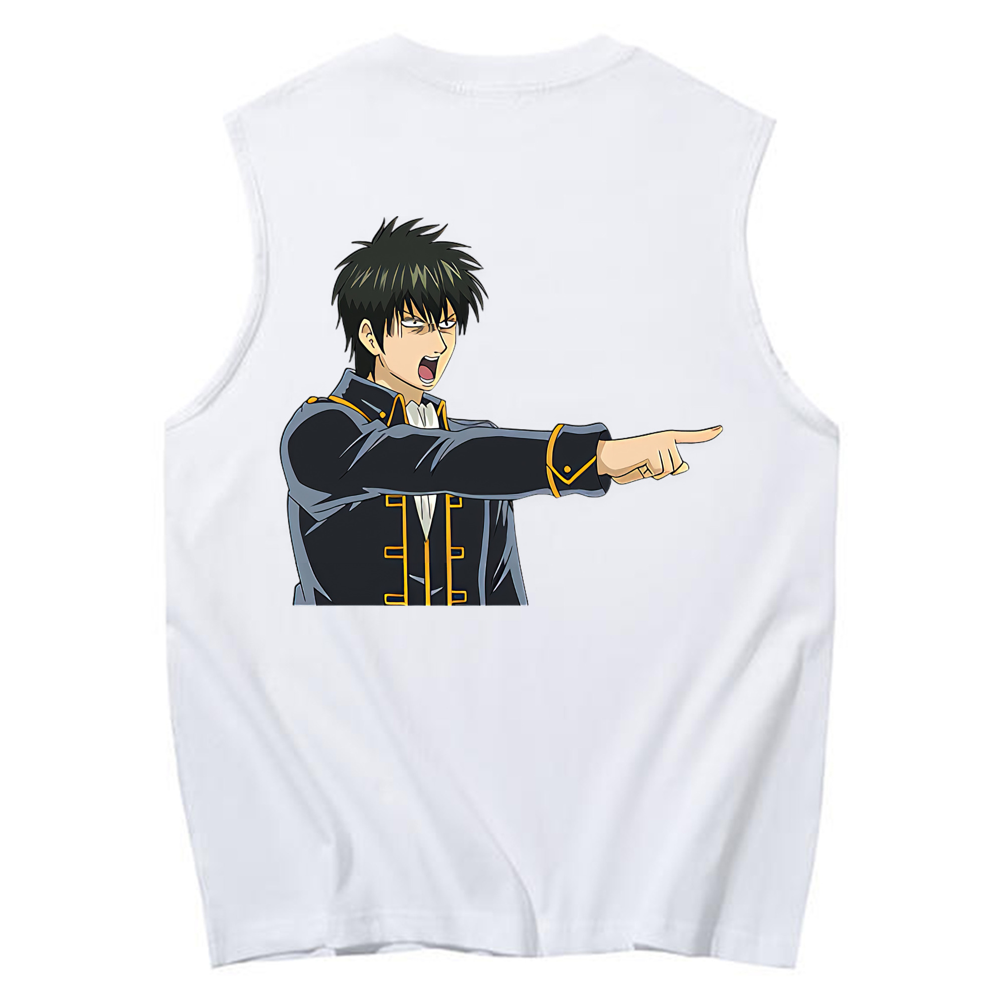 （画像用） ぎんたま 坂田銀時（さかたぎんとき） 神楽 志村新八（しむら しんぱち） GINTAMA Sakata Gintoki Kagura Shimura Shinpachi コットン100％タンクトップ（背面プリント）