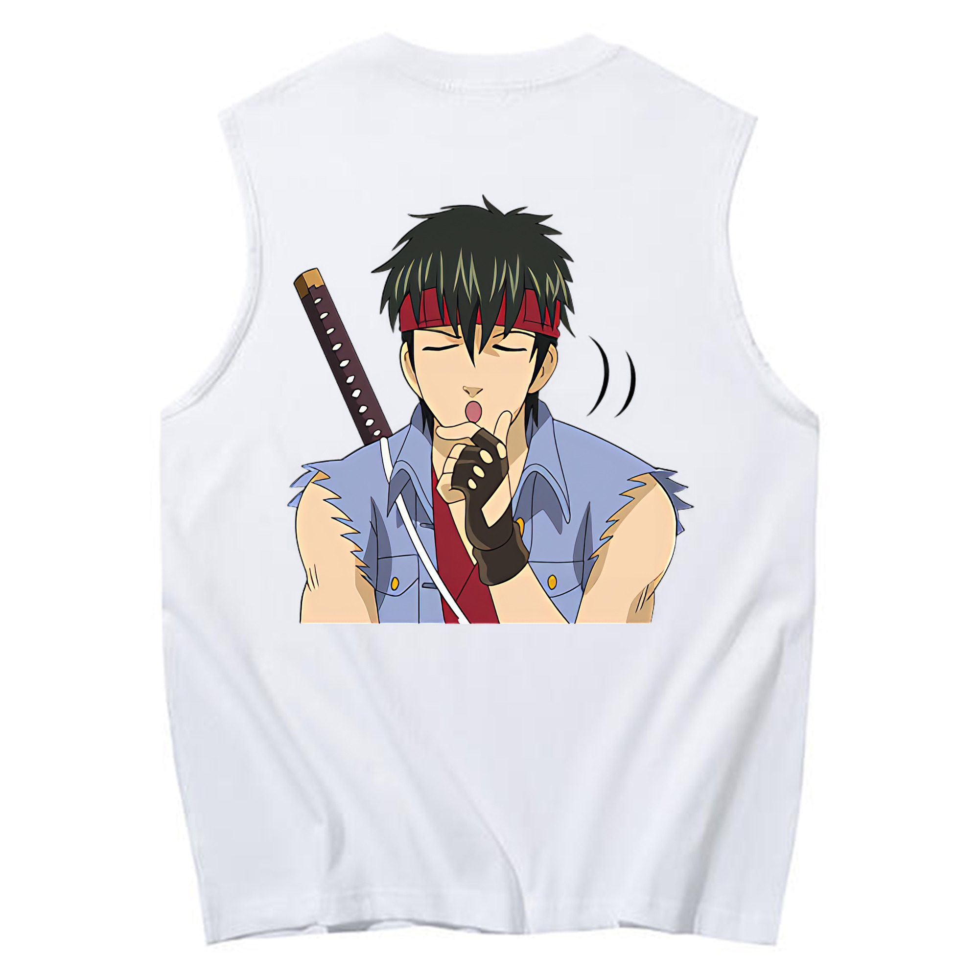 （画像用） ぎんたま 坂田銀時（さかたぎんとき） 神楽 志村新八（しむら しんぱち） GINTAMA Sakata Gintoki Kagura Shimura Shinpachi コットン100％タンクトップ（背面プリント）