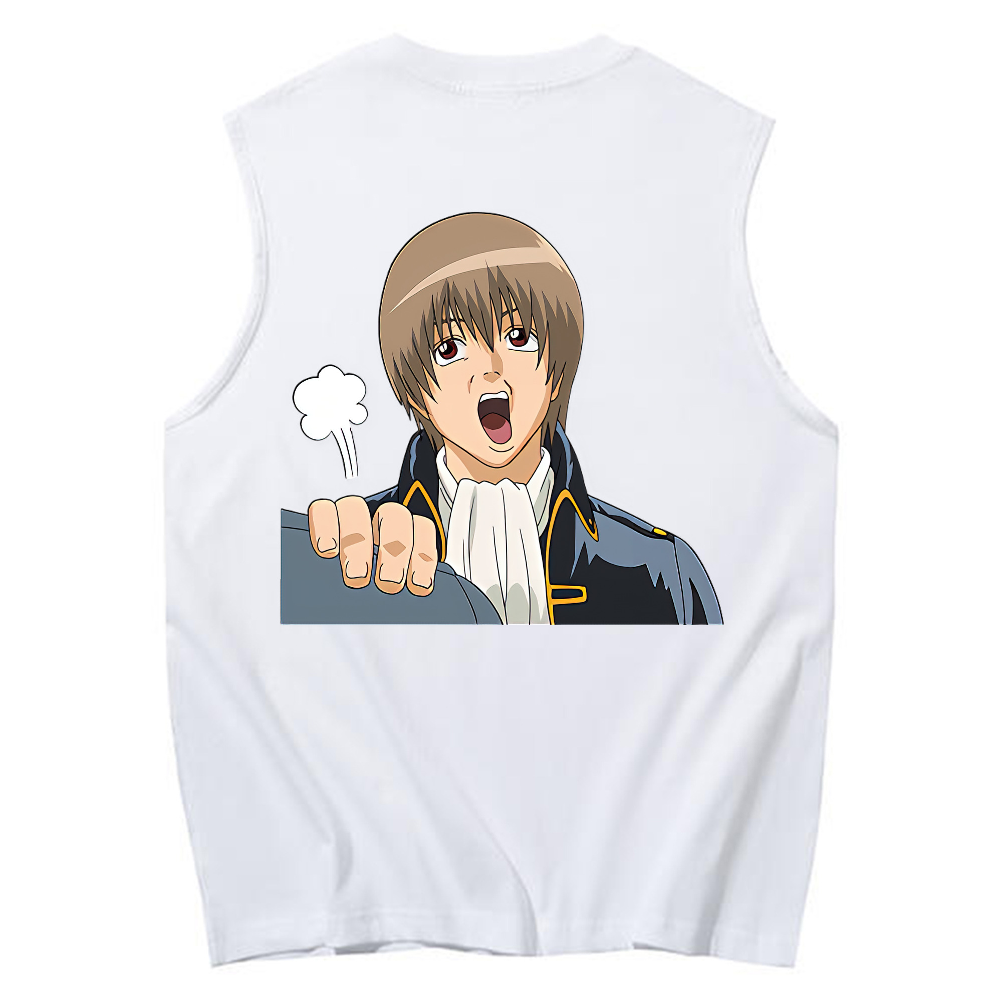 （画像用） ぎんたま 坂田銀時（さかたぎんとき） 神楽 志村新八（しむら しんぱち） GINTAMA Sakata Gintoki Kagura Shimura Shinpachi コットン100％タンクトップ（背面プリント）