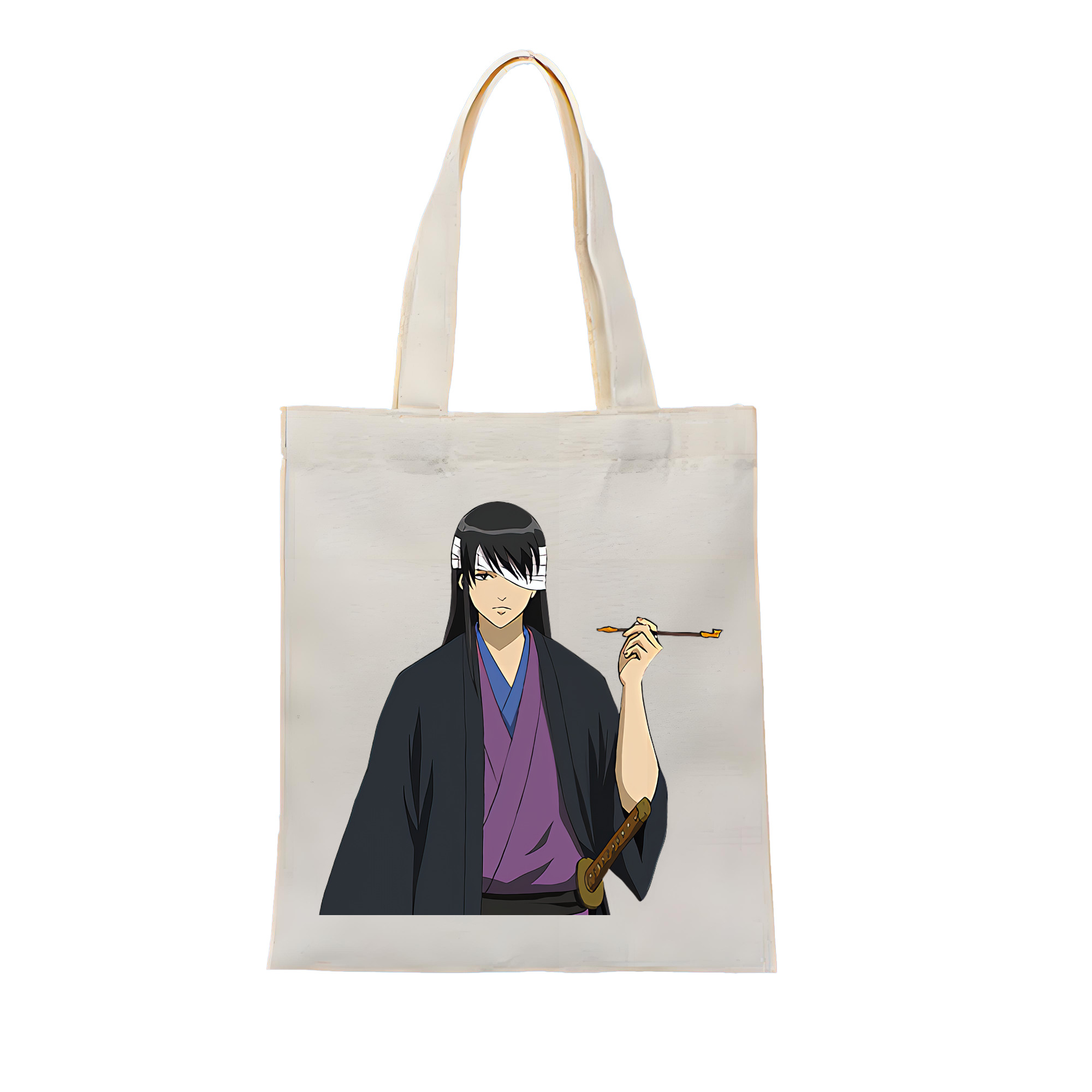 （画像用） ぎんたま 坂田銀時（さかたぎんとき） 神楽 志村新八（しむら しんぱち） GINTAMA Sakata Gintoki Kagura Shimura Shinpachi 縦型キャンバス生地手提げバッグ　トートバッグ