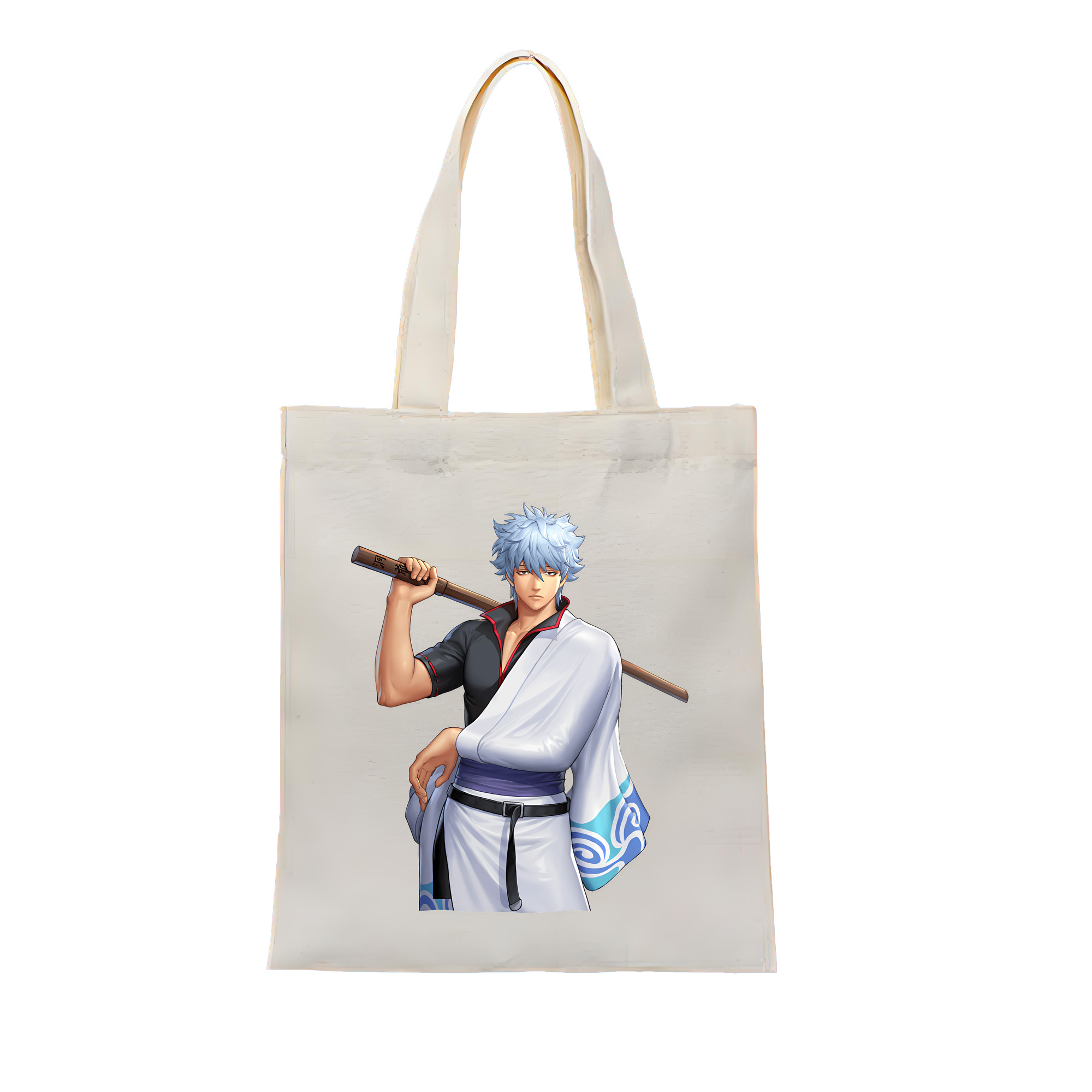 （画像用） ぎんたま 坂田銀時（さかたぎんとき） 神楽 志村新八（しむら しんぱち） GINTAMA Sakata Gintoki Kagura Shimura Shinpachi 縦型キャンバス生地手提げバッグ　トートバッグ