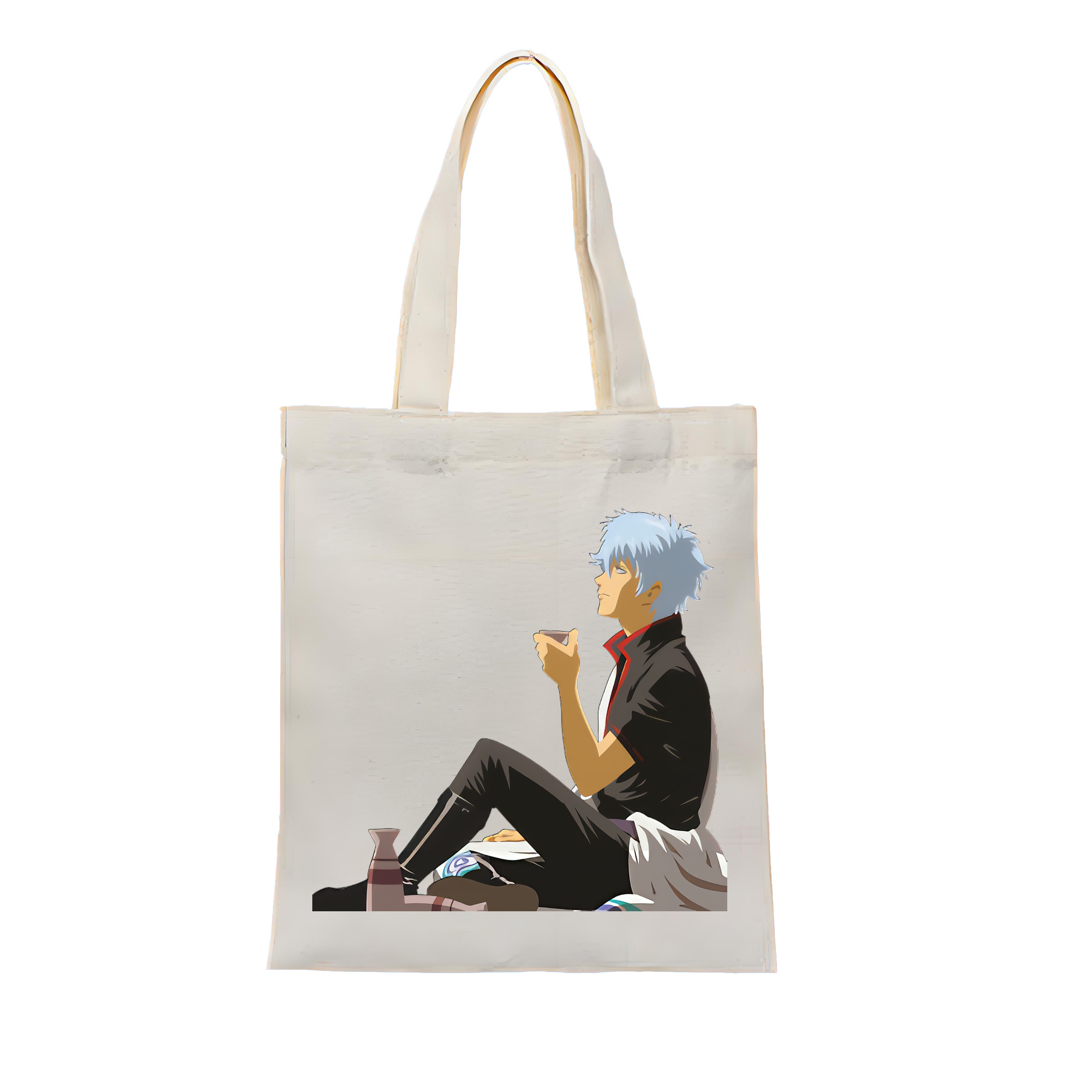 （画像用） ぎんたま 坂田銀時（さかたぎんとき） 神楽 志村新八（しむら しんぱち） GINTAMA Sakata Gintoki Kagura Shimura Shinpachi 縦型キャンバス生地手提げバッグ　トートバッグ