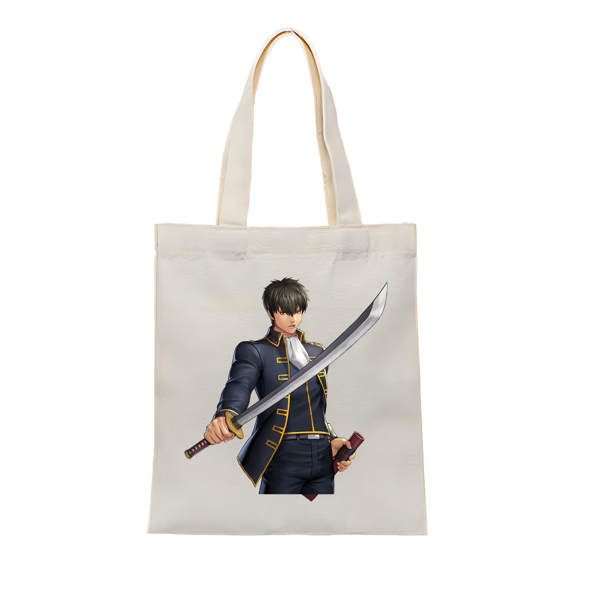 （画像用） ぎんたま 坂田銀時（さかたぎんとき） 神楽 志村新八（しむら しんぱち） GINTAMA Sakata Gintoki Kagura Shimura Shinpachi 縦型キャンバス生地手提げバッグ　トートバッグ