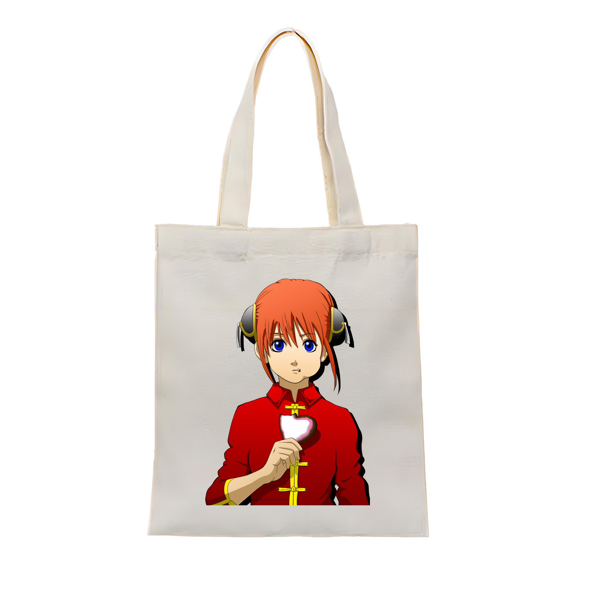 （画像用） ぎんたま 坂田銀時（さかたぎんとき） 神楽 志村新八（しむら しんぱち） GINTAMA Sakata Gintoki Kagura Shimura Shinpachi 縦型キャンバス生地手提げバッグ　トートバッグ