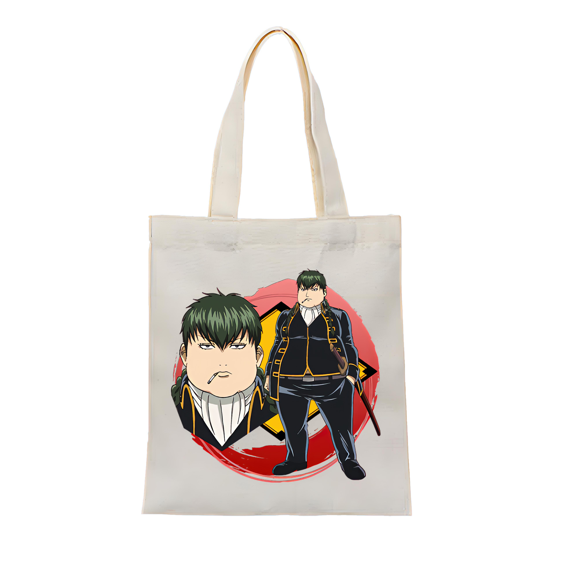（画像用） ぎんたま 坂田銀時（さかたぎんとき） 神楽 志村新八（しむら しんぱち） GINTAMA Sakata Gintoki Kagura Shimura Shinpachi 縦型キャンバス生地手提げバッグ　トートバッグ