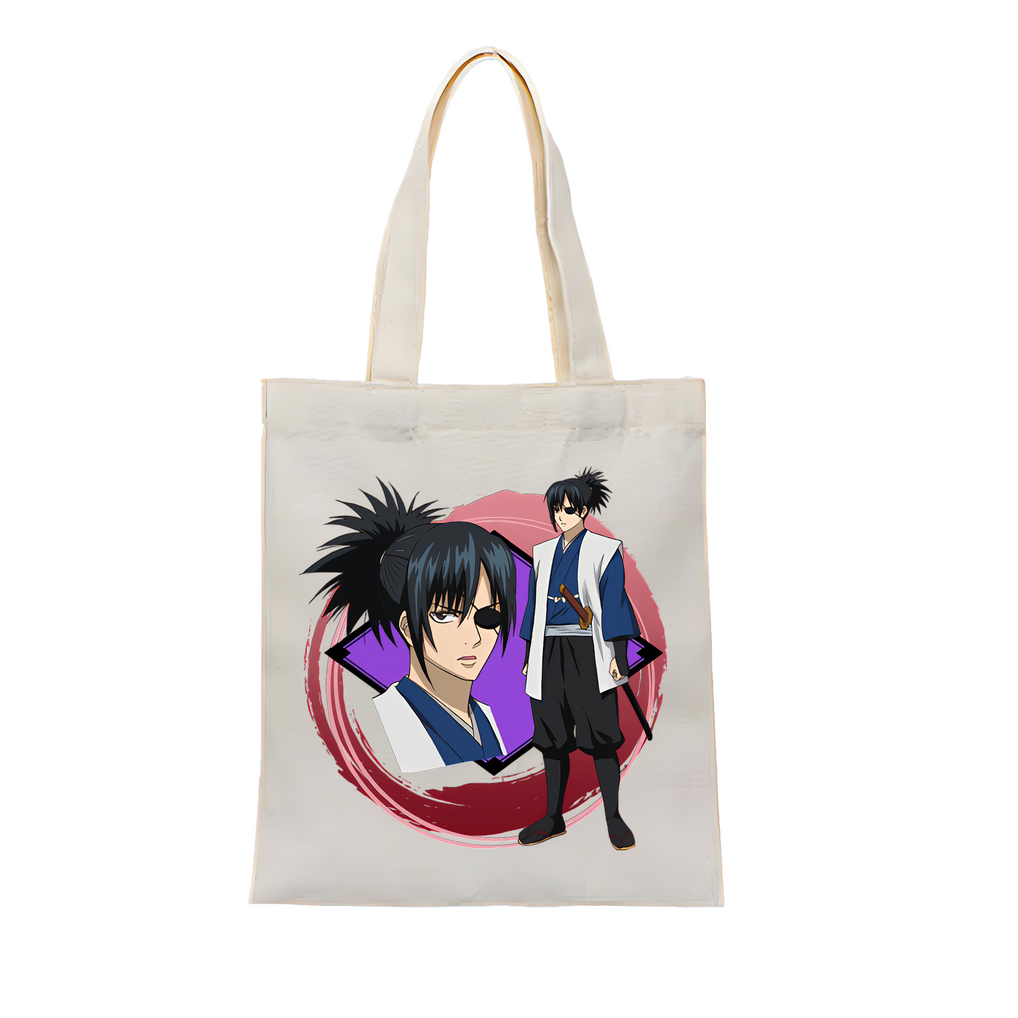 （画像用） ぎんたま 坂田銀時（さかたぎんとき） 神楽 志村新八（しむら しんぱち） GINTAMA Sakata Gintoki Kagura Shimura Shinpachi 縦型キャンバス生地手提げバッグ　トートバッグ