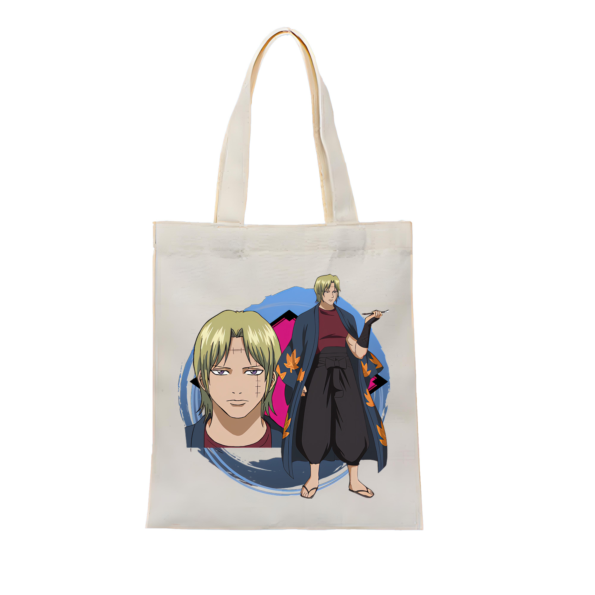 （画像用） ぎんたま 坂田銀時（さかたぎんとき） 神楽 志村新八（しむら しんぱち） GINTAMA Sakata Gintoki Kagura Shimura Shinpachi 縦型キャンバス生地手提げバッグ　トートバッグ
