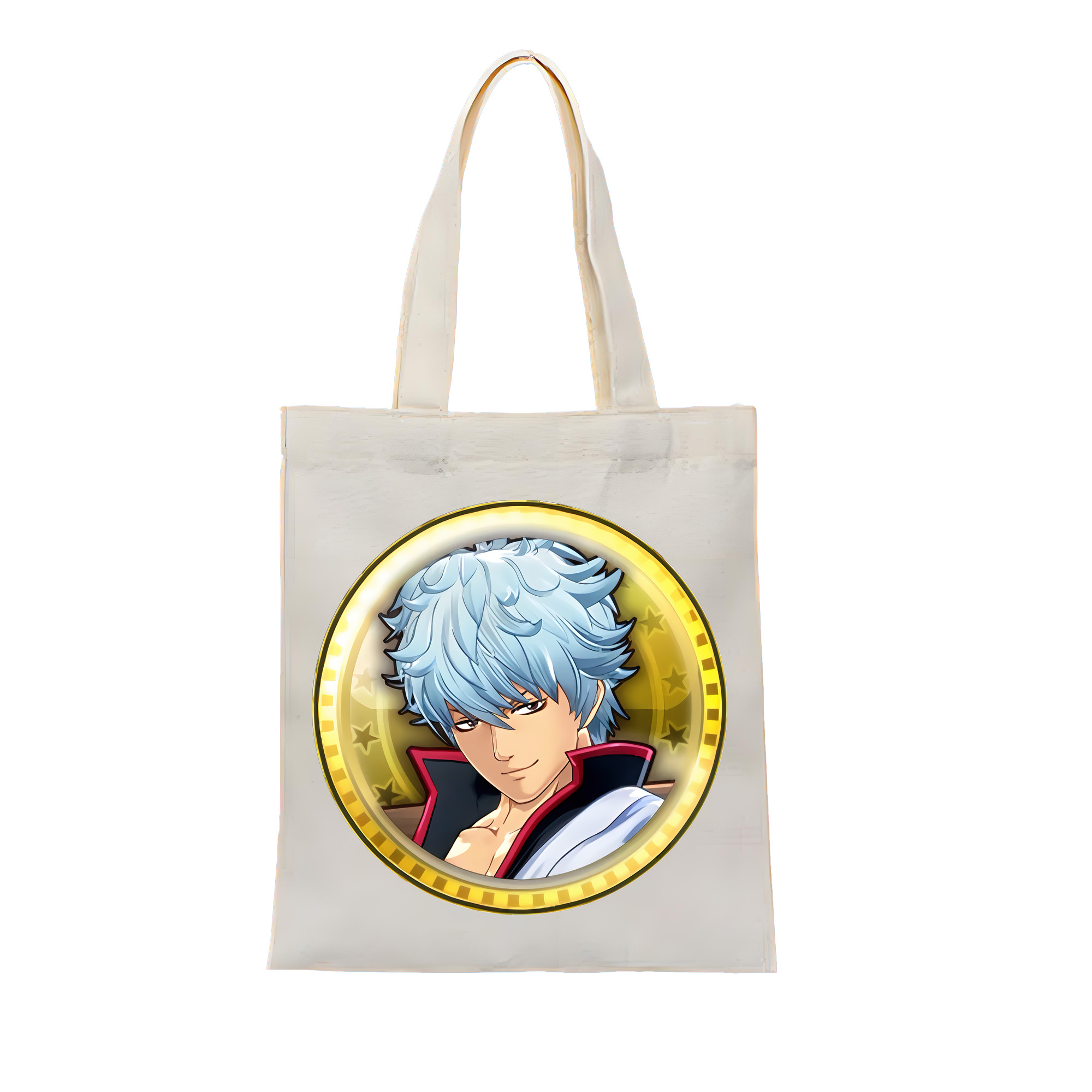 （画像用） ぎんたま 坂田銀時（さかたぎんとき） 神楽 志村新八（しむら しんぱち） GINTAMA Sakata Gintoki Kagura Shimura Shinpachi 縦型キャンバス生地手提げバッグ　トートバッグ