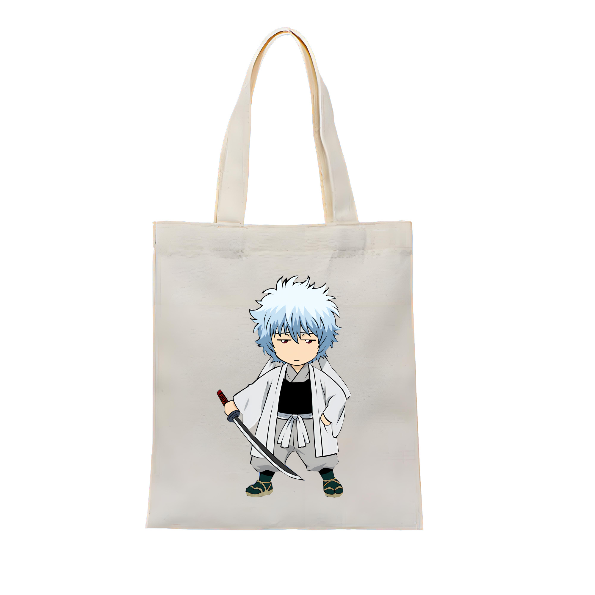 （画像用） ぎんたま 坂田銀時（さかたぎんとき） 神楽 志村新八（しむら しんぱち） GINTAMA Sakata Gintoki Kagura Shimura Shinpachi 縦型キャンバス生地手提げバッグ　トートバッグ