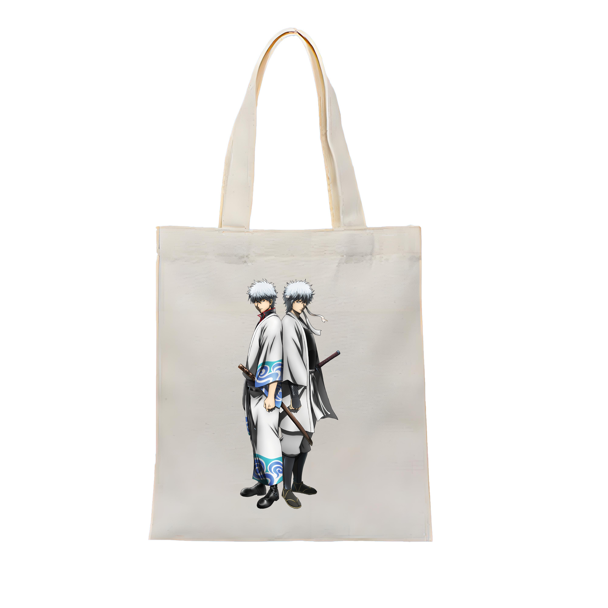 （画像用） ぎんたま 坂田銀時（さかたぎんとき） 神楽 志村新八（しむら しんぱち） GINTAMA Sakata Gintoki Kagura Shimura Shinpachi 縦型キャンバス生地手提げバッグ　トートバッグ