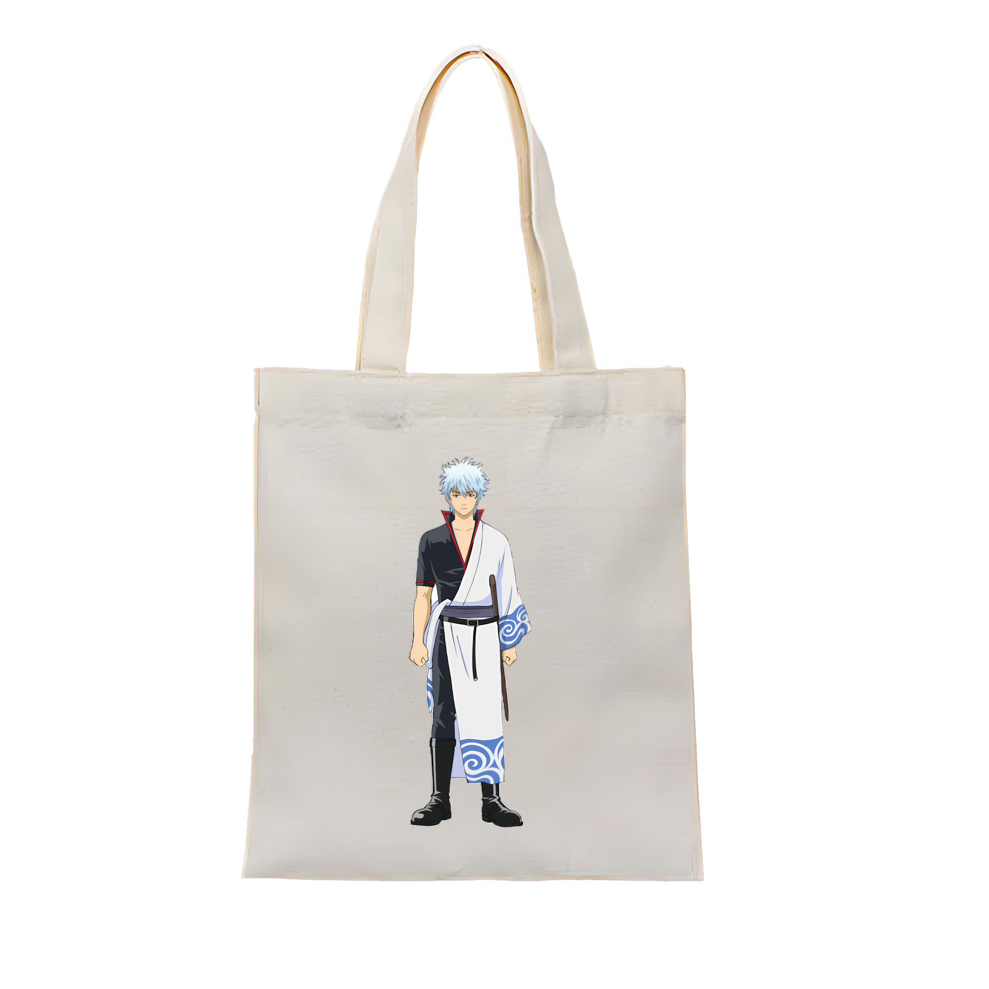 （画像用） ぎんたま 坂田銀時（さかたぎんとき） 神楽 志村新八（しむら しんぱち） GINTAMA Sakata Gintoki Kagura Shimura Shinpachi 縦型キャンバス生地手提げバッグ　トートバッグ