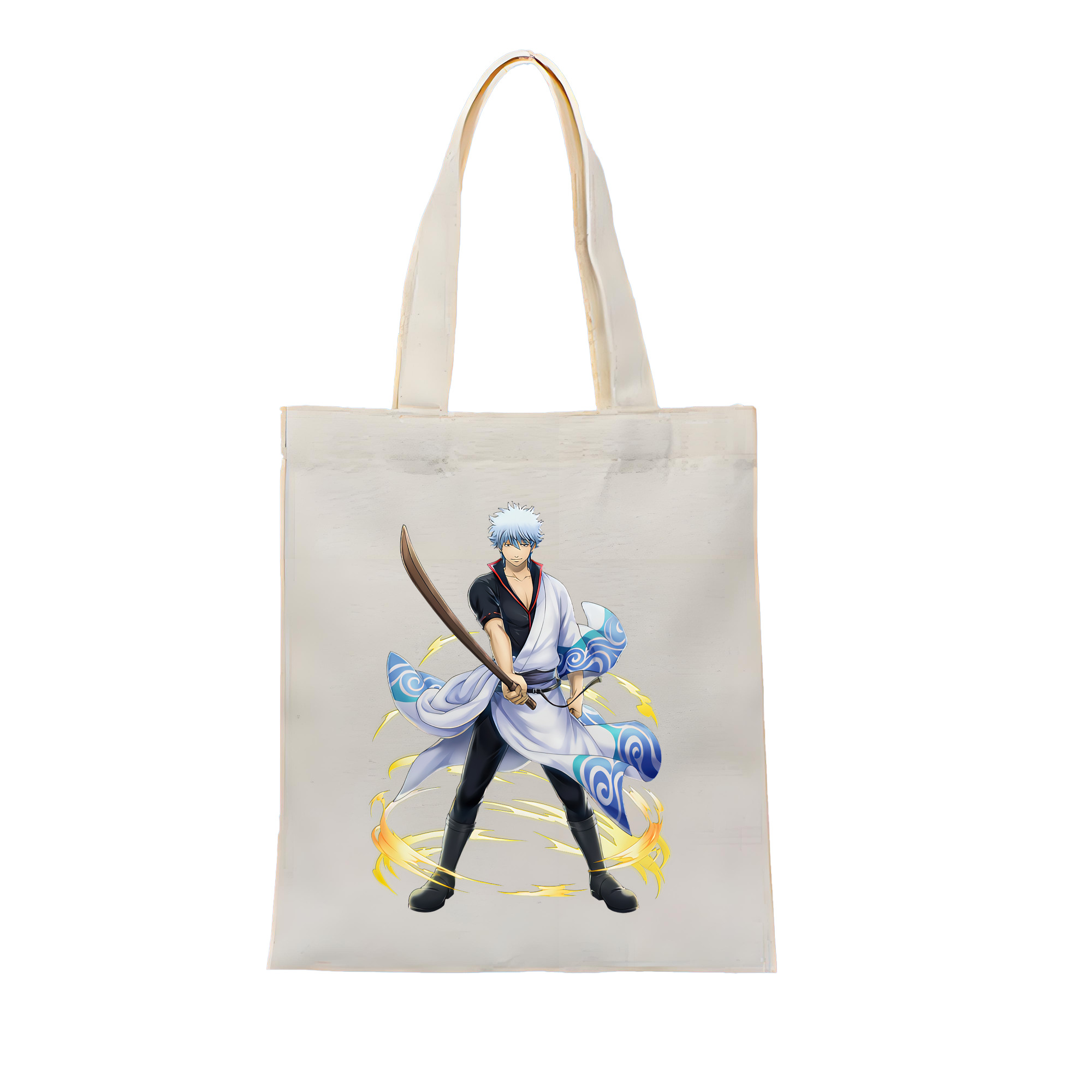 （画像用） ぎんたま 坂田銀時（さかたぎんとき） 神楽 志村新八（しむら しんぱち） GINTAMA Sakata Gintoki Kagura Shimura Shinpachi 縦型キャンバス生地手提げバッグ　トートバッグ