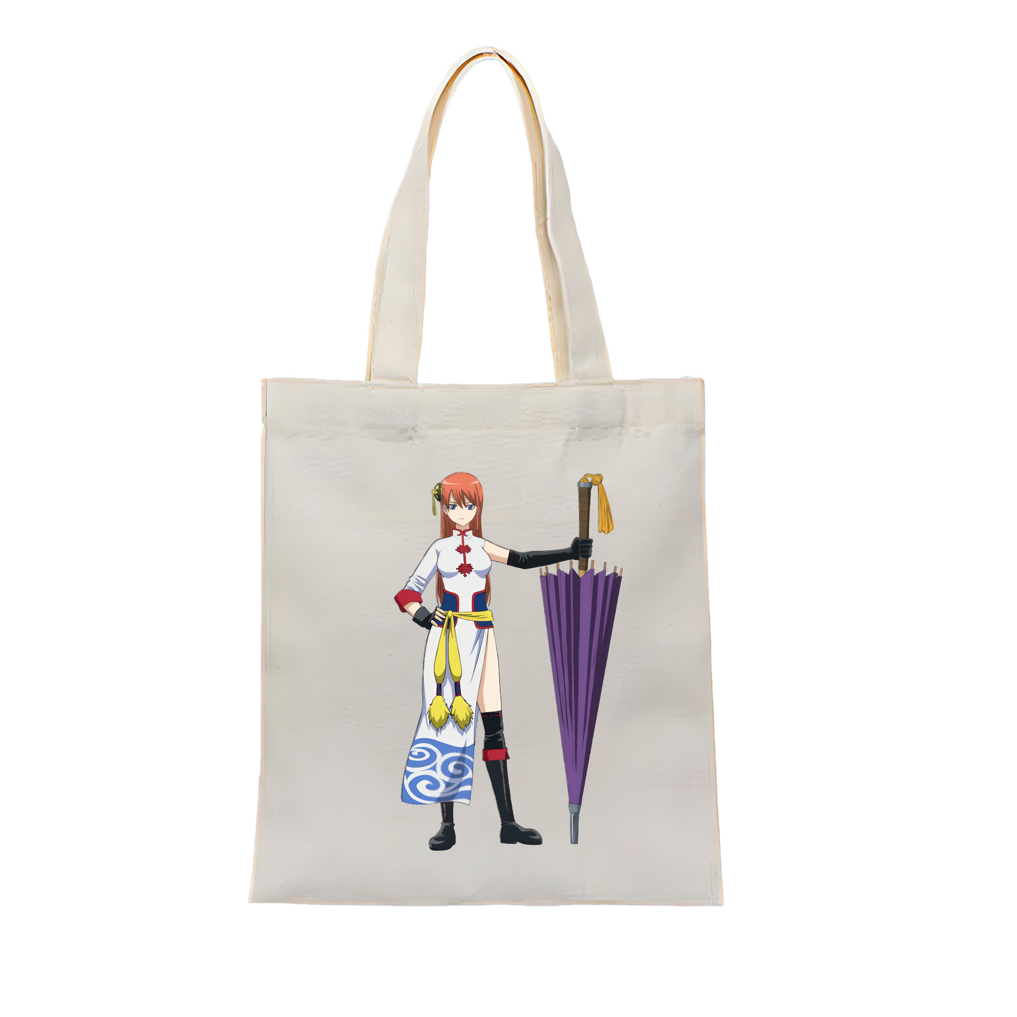 （画像用） ぎんたま 坂田銀時（さかたぎんとき） 神楽 志村新八（しむら しんぱち） GINTAMA Sakata Gintoki Kagura Shimura Shinpachi 縦型キャンバス生地手提げバッグ　トートバッグ
