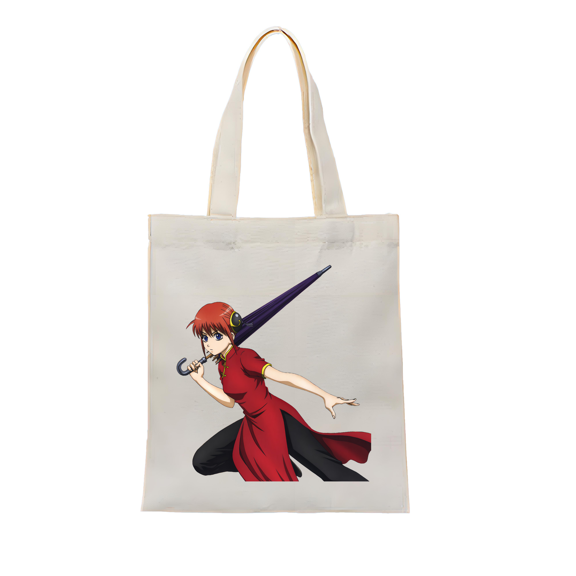 （画像用） ぎんたま 坂田銀時（さかたぎんとき） 神楽 志村新八（しむら しんぱち） GINTAMA Sakata Gintoki Kagura Shimura Shinpachi 縦型キャンバス生地手提げバッグ　トートバッグ