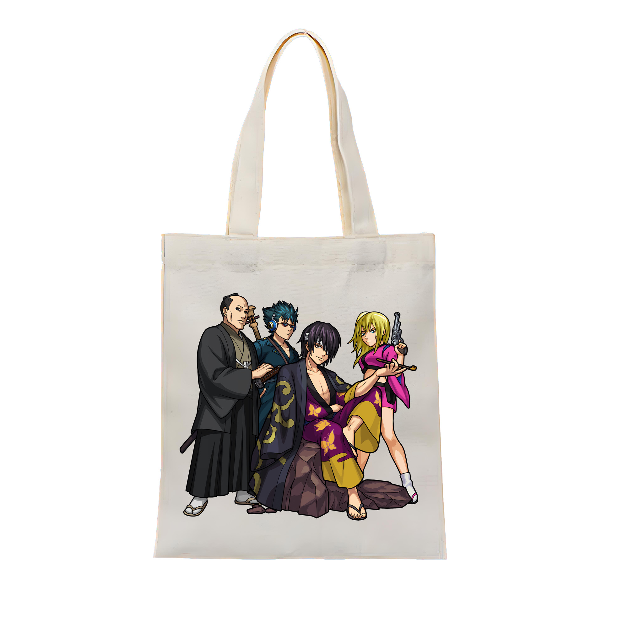 （画像用） ぎんたま 坂田銀時（さかたぎんとき） 神楽 志村新八（しむら しんぱち） GINTAMA Sakata Gintoki Kagura Shimura Shinpachi 縦型キャンバス生地手提げバッグ　トートバッグ