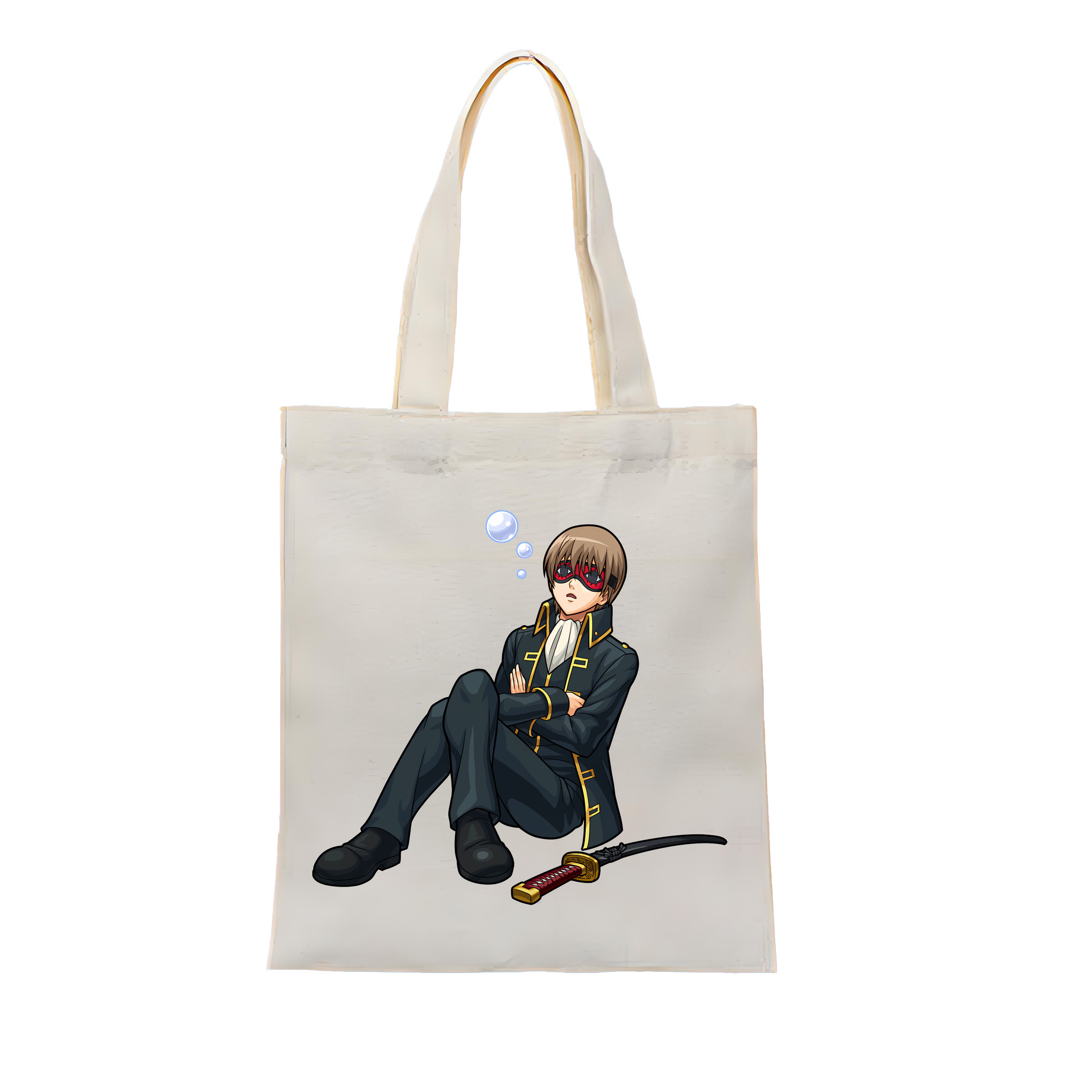 （画像用） ぎんたま 坂田銀時（さかたぎんとき） 神楽 志村新八（しむら しんぱち） GINTAMA Sakata Gintoki Kagura Shimura Shinpachi 縦型キャンバス生地手提げバッグ　トートバッグ