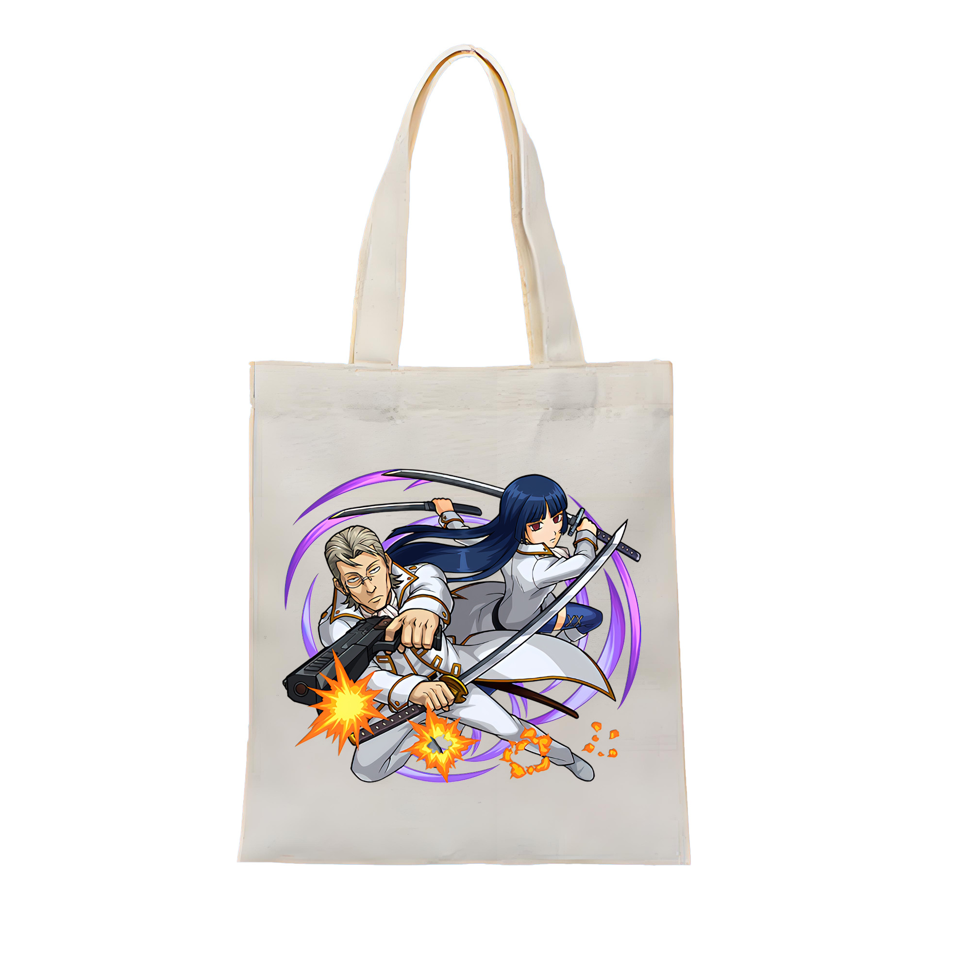 （画像用） ぎんたま 坂田銀時（さかたぎんとき） 神楽 志村新八（しむら しんぱち） GINTAMA Sakata Gintoki Kagura Shimura Shinpachi 縦型キャンバス生地手提げバッグ　トートバッグ
