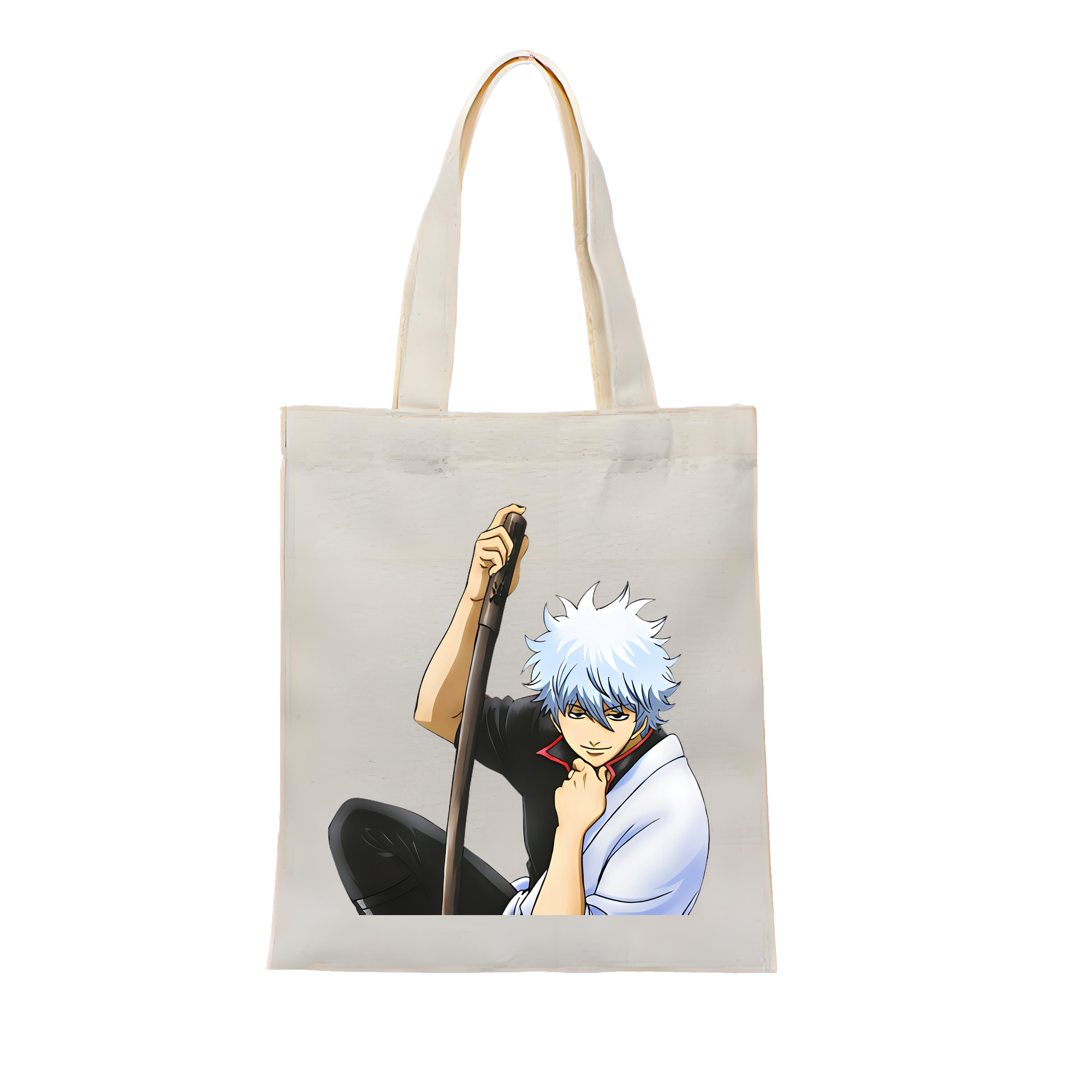 （画像用） ぎんたま 坂田銀時（さかたぎんとき） 神楽 志村新八（しむら しんぱち） GINTAMA Sakata Gintoki Kagura Shimura Shinpachi 縦型キャンバス生地手提げバッグ　トートバッグ