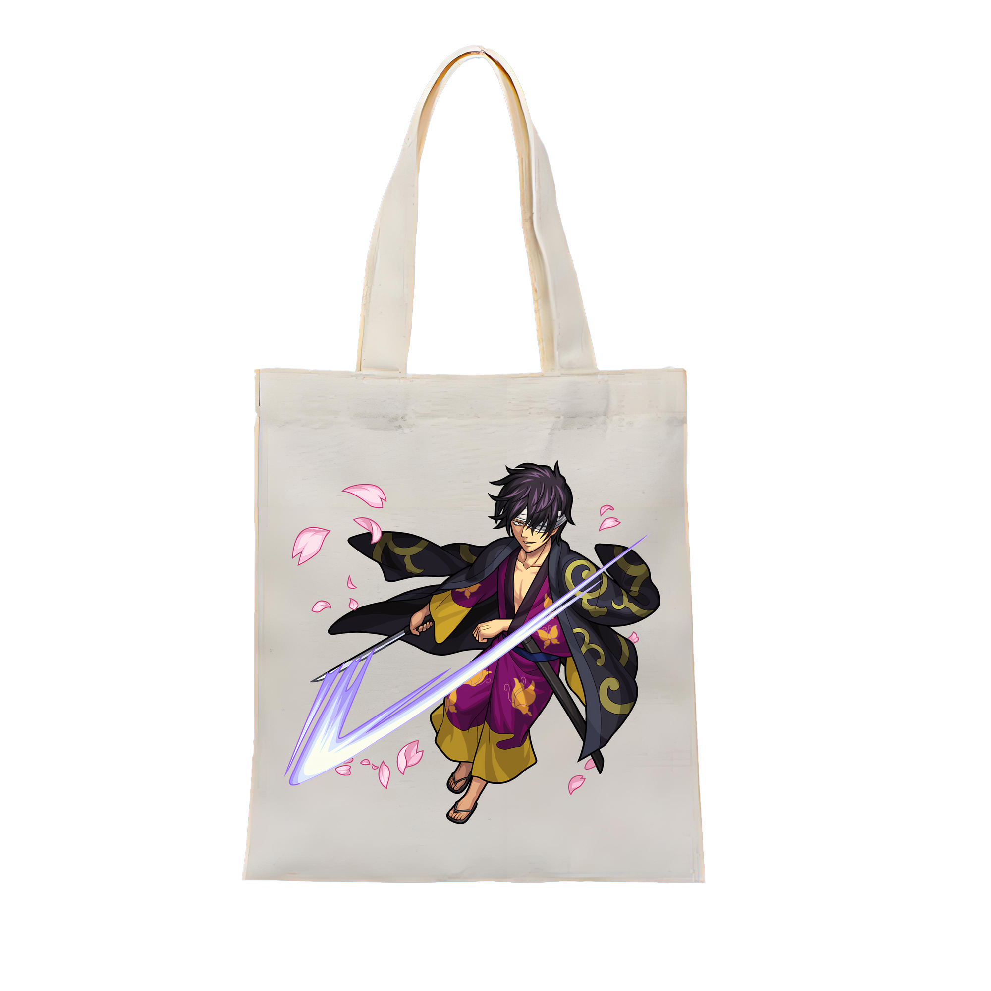 （画像用） ぎんたま 坂田銀時（さかたぎんとき） 神楽 志村新八（しむら しんぱち） GINTAMA Sakata Gintoki Kagura Shimura Shinpachi 縦型キャンバス生地手提げバッグ　トートバッグ