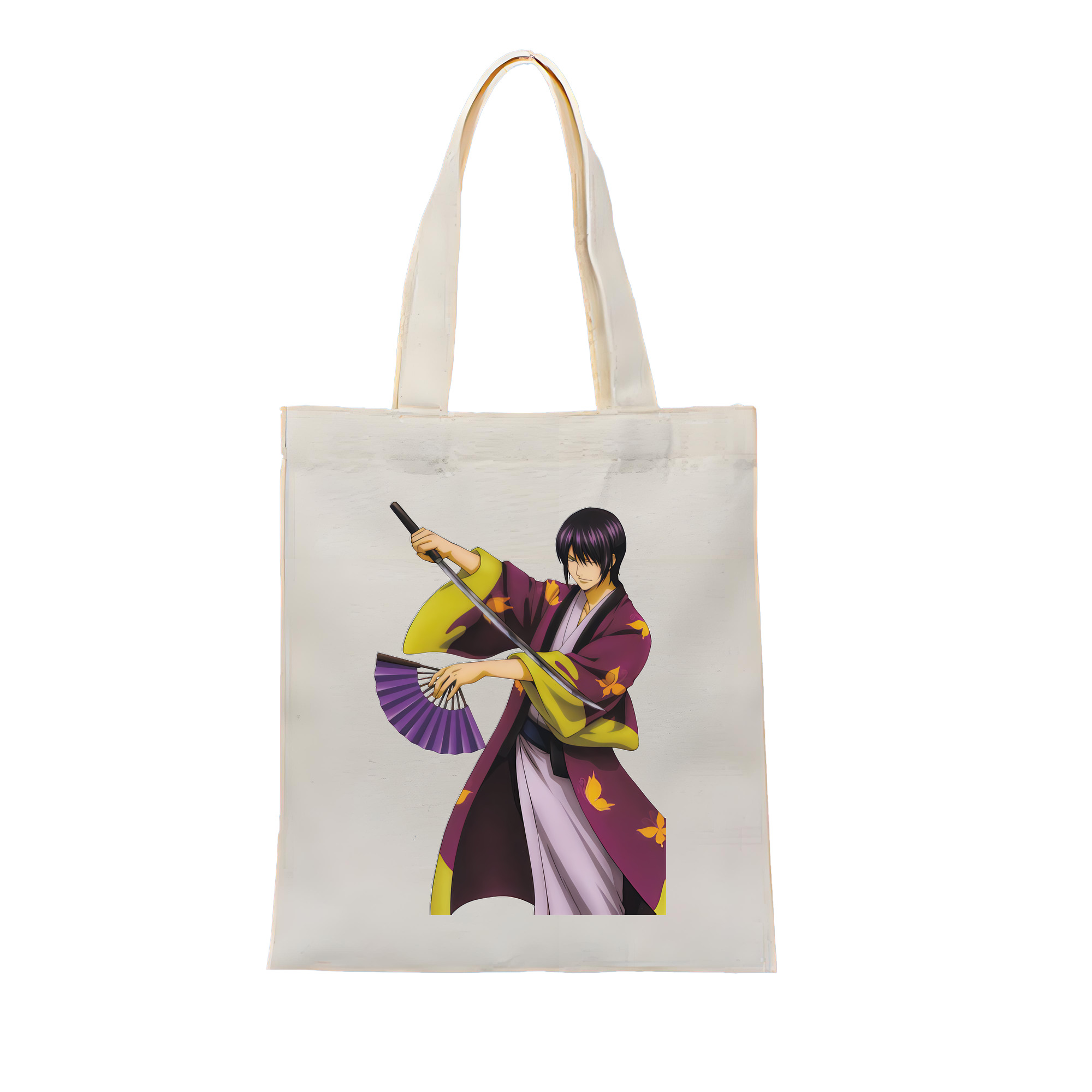 （画像用） ぎんたま 坂田銀時（さかたぎんとき） 神楽 志村新八（しむら しんぱち） GINTAMA Sakata Gintoki Kagura Shimura Shinpachi 縦型キャンバス生地手提げバッグ　トートバッグ