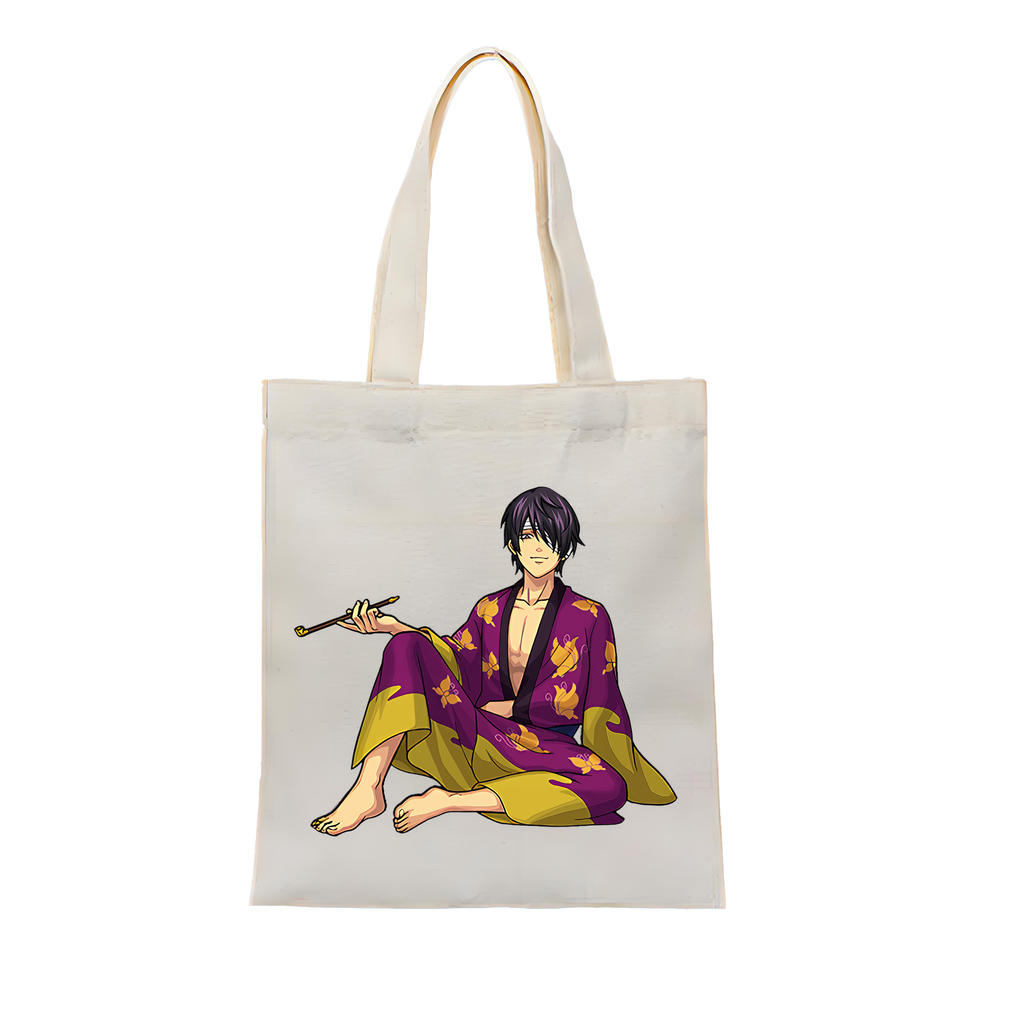 （画像用） ぎんたま 坂田銀時（さかたぎんとき） 神楽 志村新八（しむら しんぱち） GINTAMA Sakata Gintoki Kagura Shimura Shinpachi 縦型キャンバス生地手提げバッグ　トートバッグ