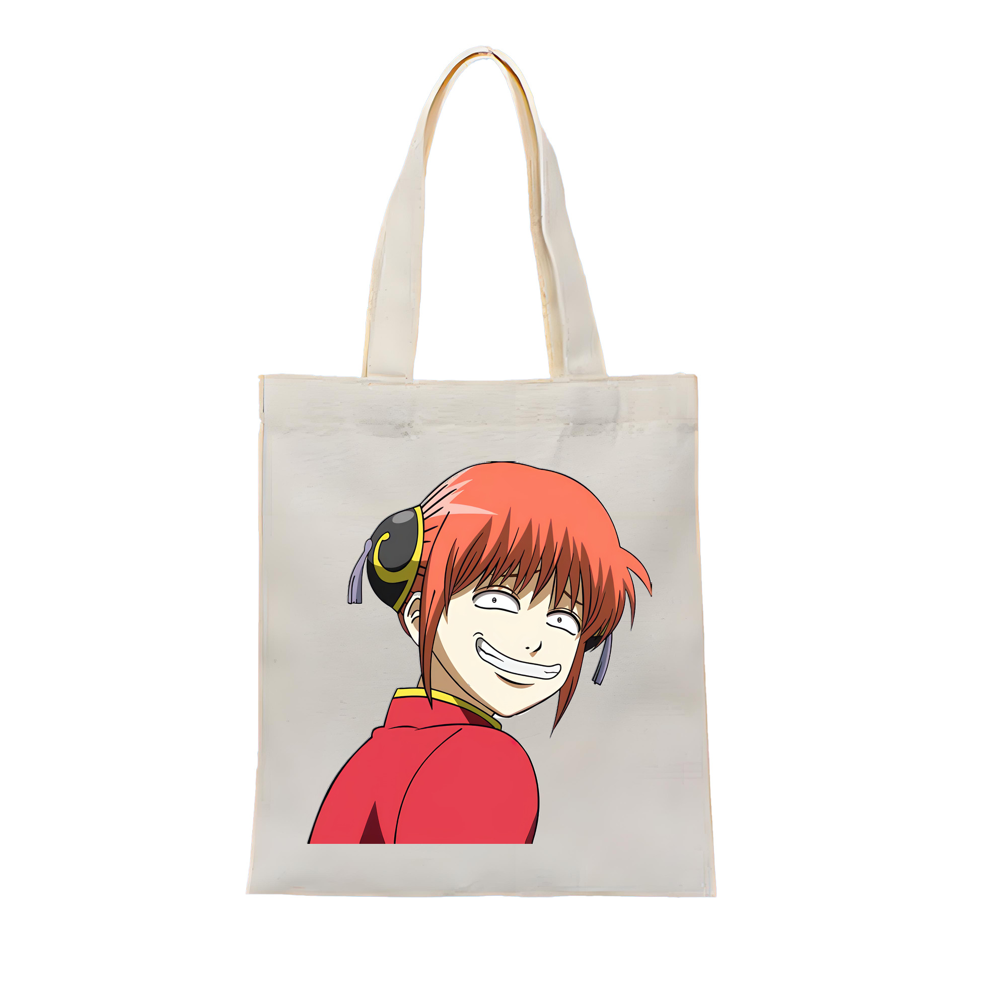 （画像用） ぎんたま 坂田銀時（さかたぎんとき） 神楽 志村新八（しむら しんぱち） GINTAMA Sakata Gintoki Kagura Shimura Shinpachi 縦型キャンバス生地手提げバッグ　トートバッグ