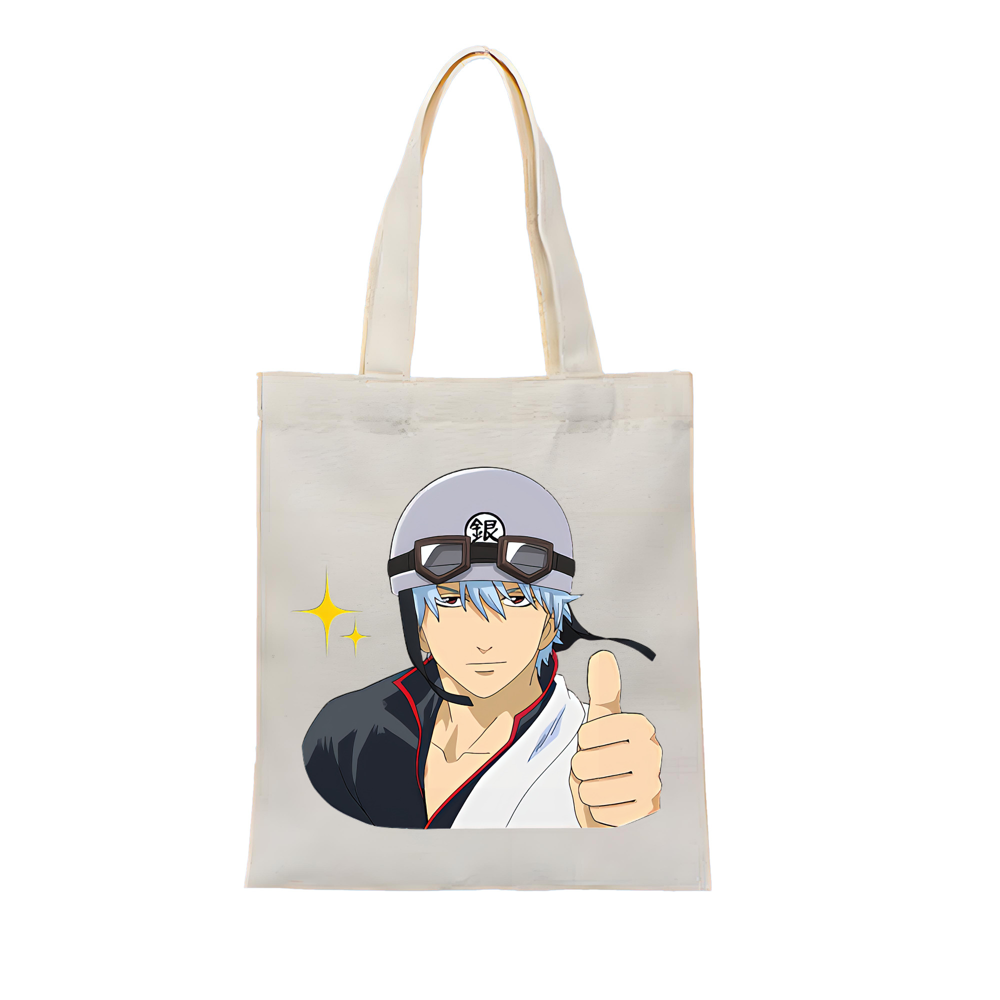 （画像用） ぎんたま 坂田銀時（さかたぎんとき） 神楽 志村新八（しむら しんぱち） GINTAMA Sakata Gintoki Kagura Shimura Shinpachi 縦型キャンバス生地手提げバッグ　トートバッグ