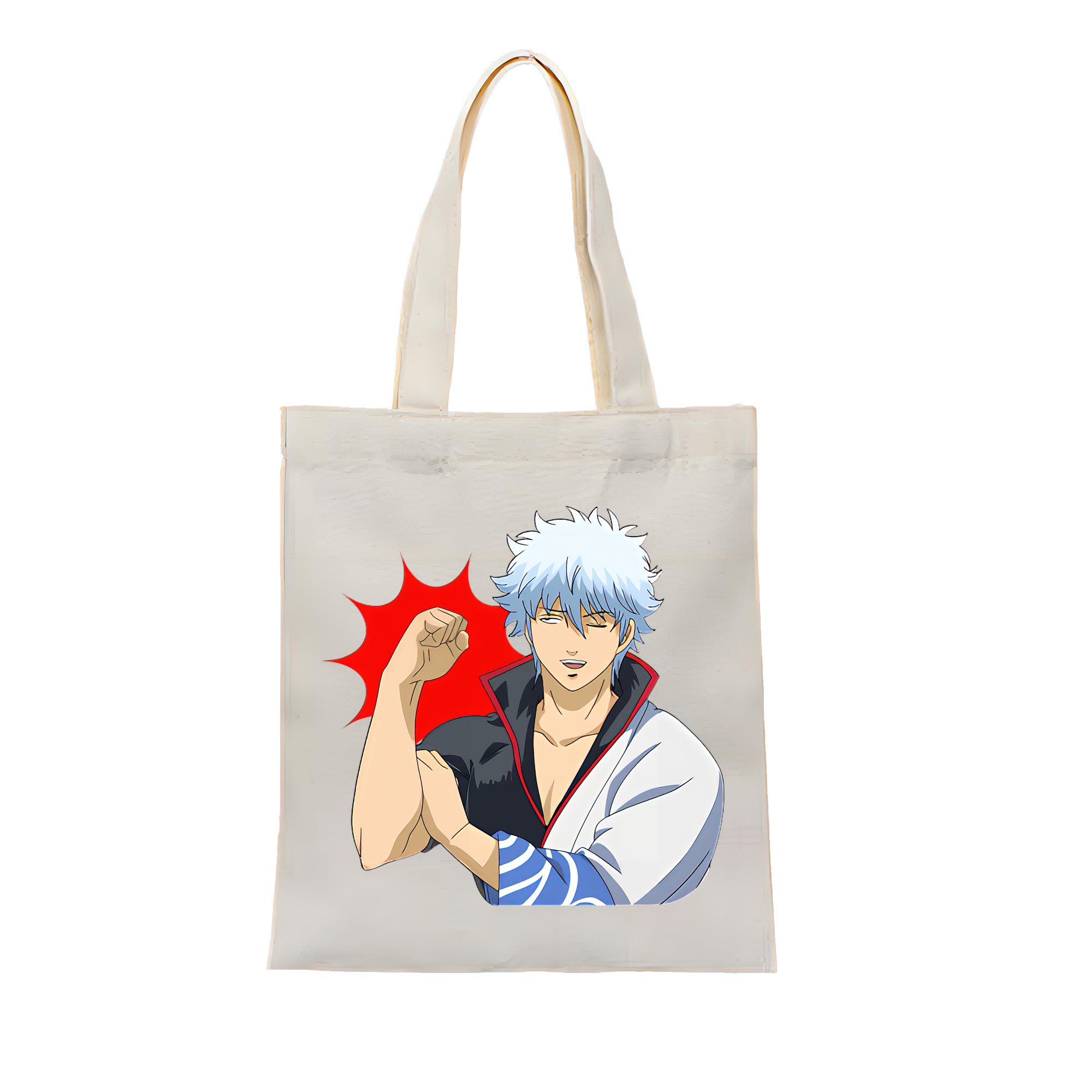 （画像用） ぎんたま 坂田銀時（さかたぎんとき） 神楽 志村新八（しむら しんぱち） GINTAMA Sakata Gintoki Kagura Shimura Shinpachi 縦型キャンバス生地手提げバッグ　トートバッグ