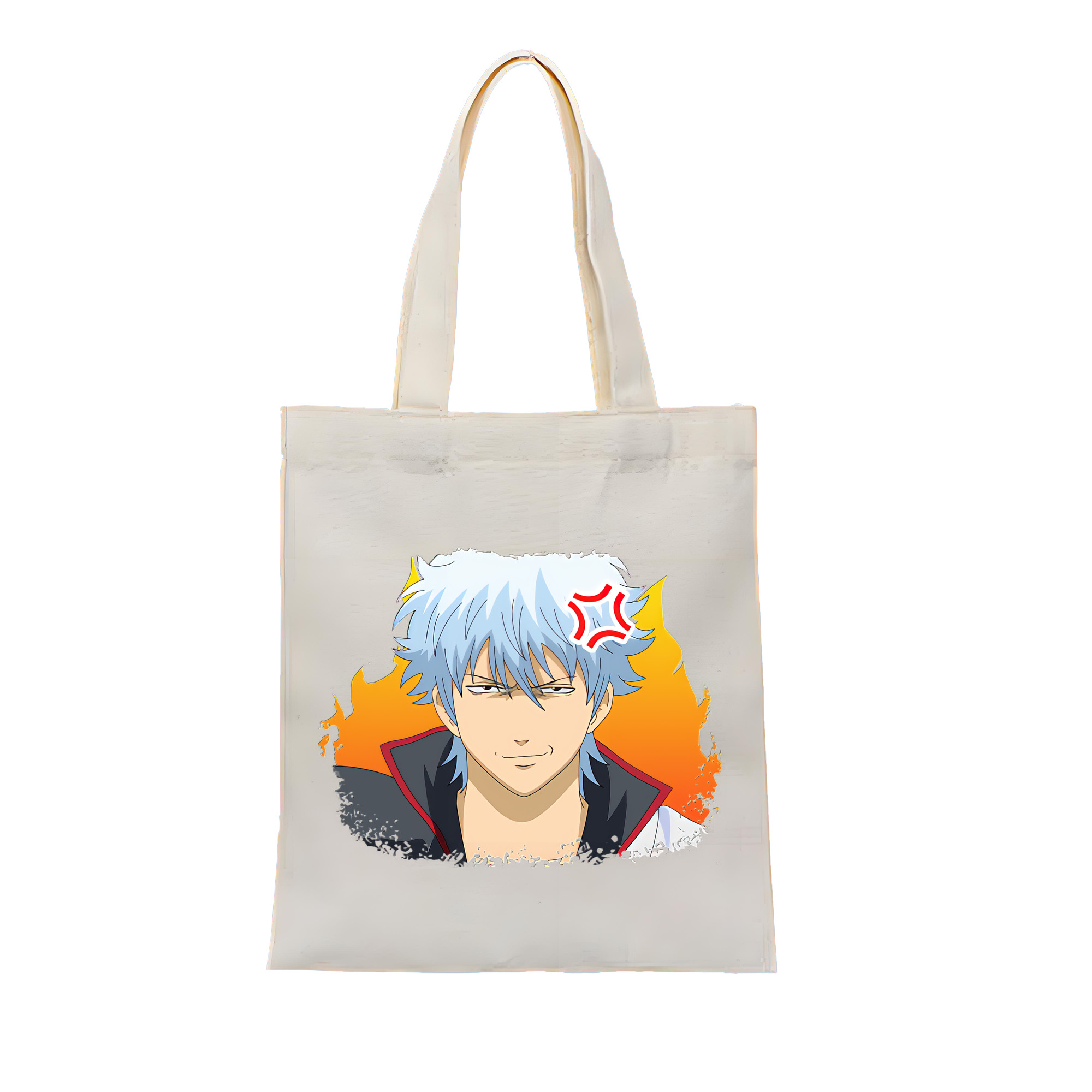 （画像用） ぎんたま 坂田銀時（さかたぎんとき） 神楽 志村新八（しむら しんぱち） GINTAMA Sakata Gintoki Kagura Shimura Shinpachi 縦型キャンバス生地手提げバッグ　トートバッグ