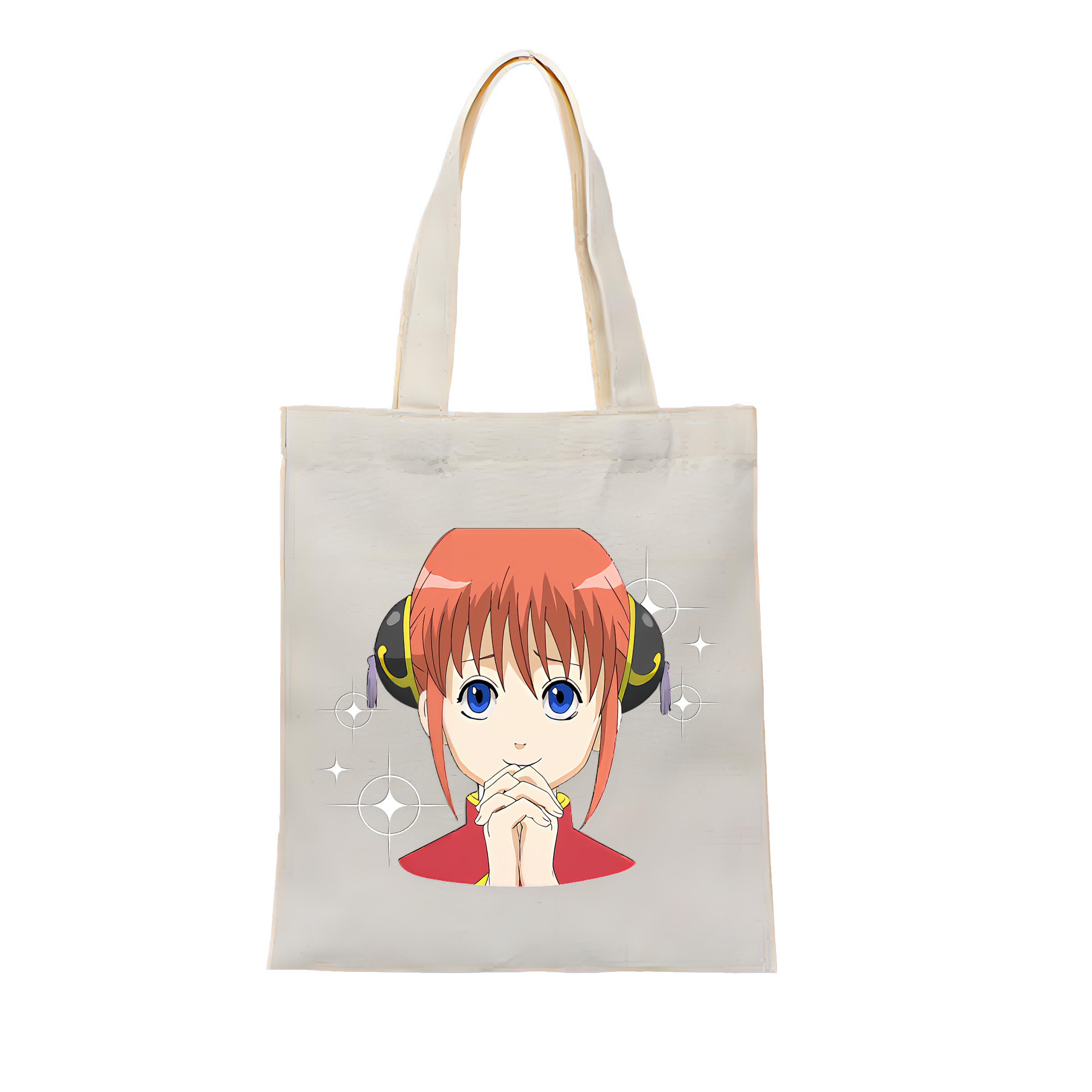（画像用） ぎんたま 坂田銀時（さかたぎんとき） 神楽 志村新八（しむら しんぱち） GINTAMA Sakata Gintoki Kagura Shimura Shinpachi 縦型キャンバス生地手提げバッグ　トートバッグ