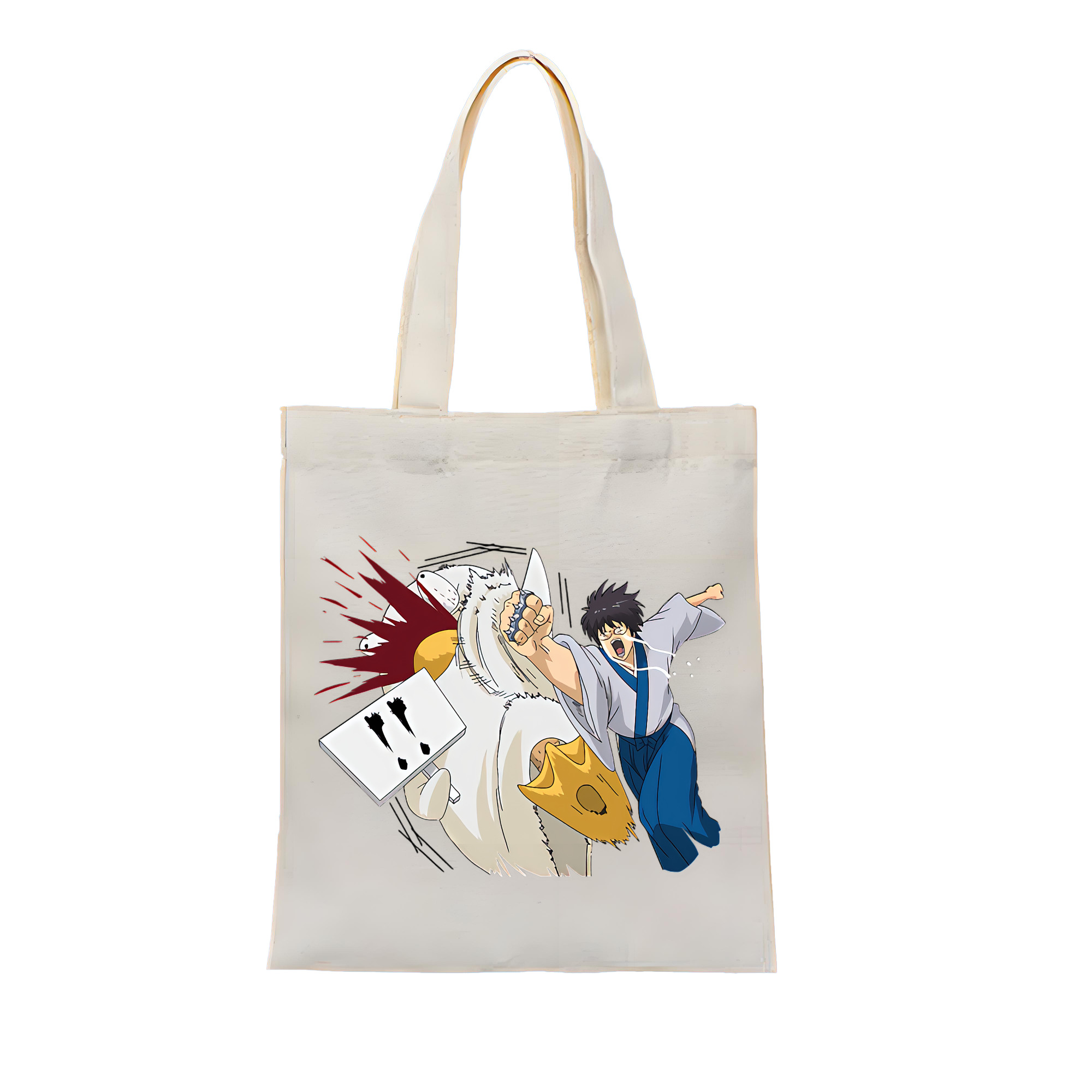 （画像用） ぎんたま 坂田銀時（さかたぎんとき） 神楽 志村新八（しむら しんぱち） GINTAMA Sakata Gintoki Kagura Shimura Shinpachi 縦型キャンバス生地手提げバッグ　トートバッグ
