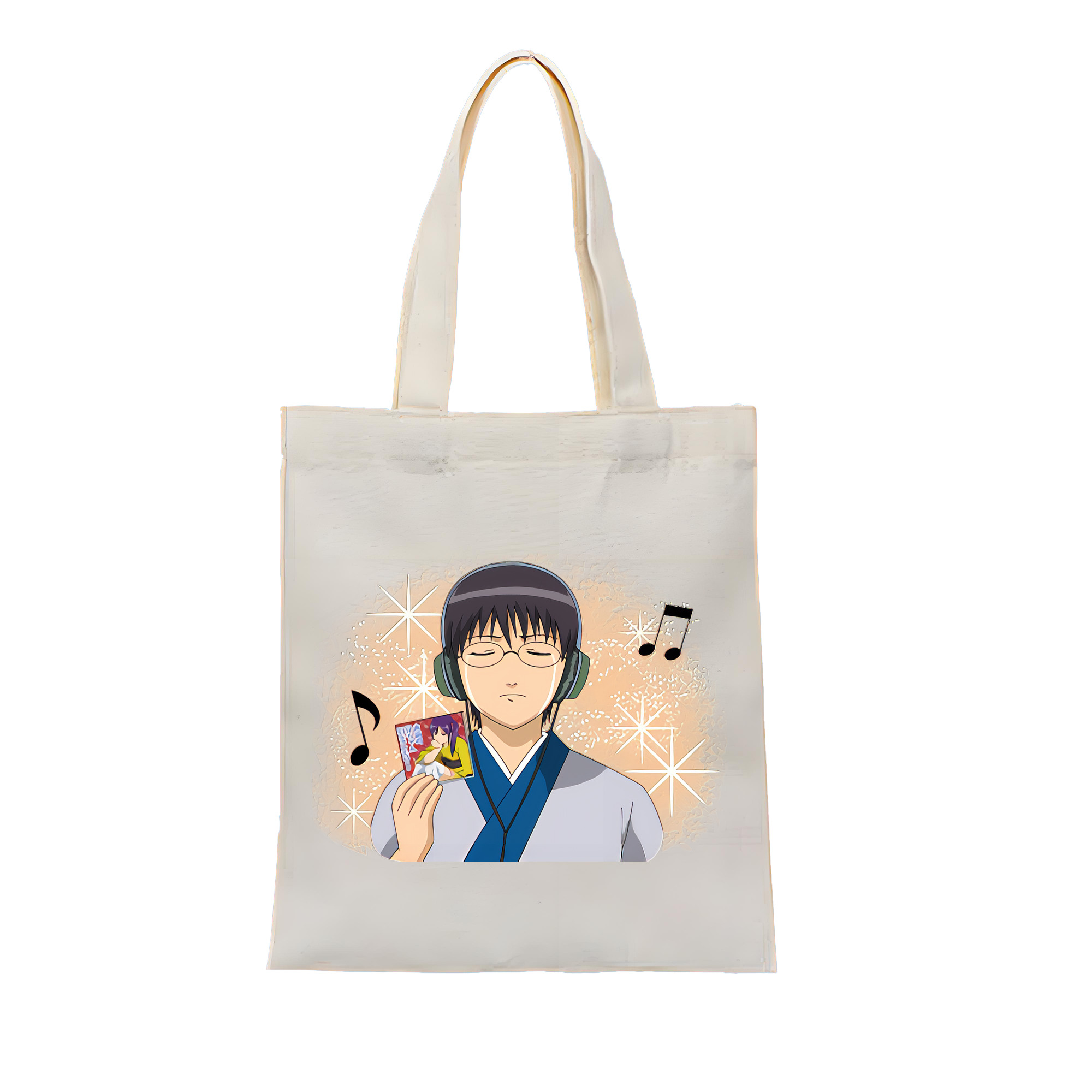 （画像用） ぎんたま 坂田銀時（さかたぎんとき） 神楽 志村新八（しむら しんぱち） GINTAMA Sakata Gintoki Kagura Shimura Shinpachi 縦型キャンバス生地手提げバッグ　トートバッグ