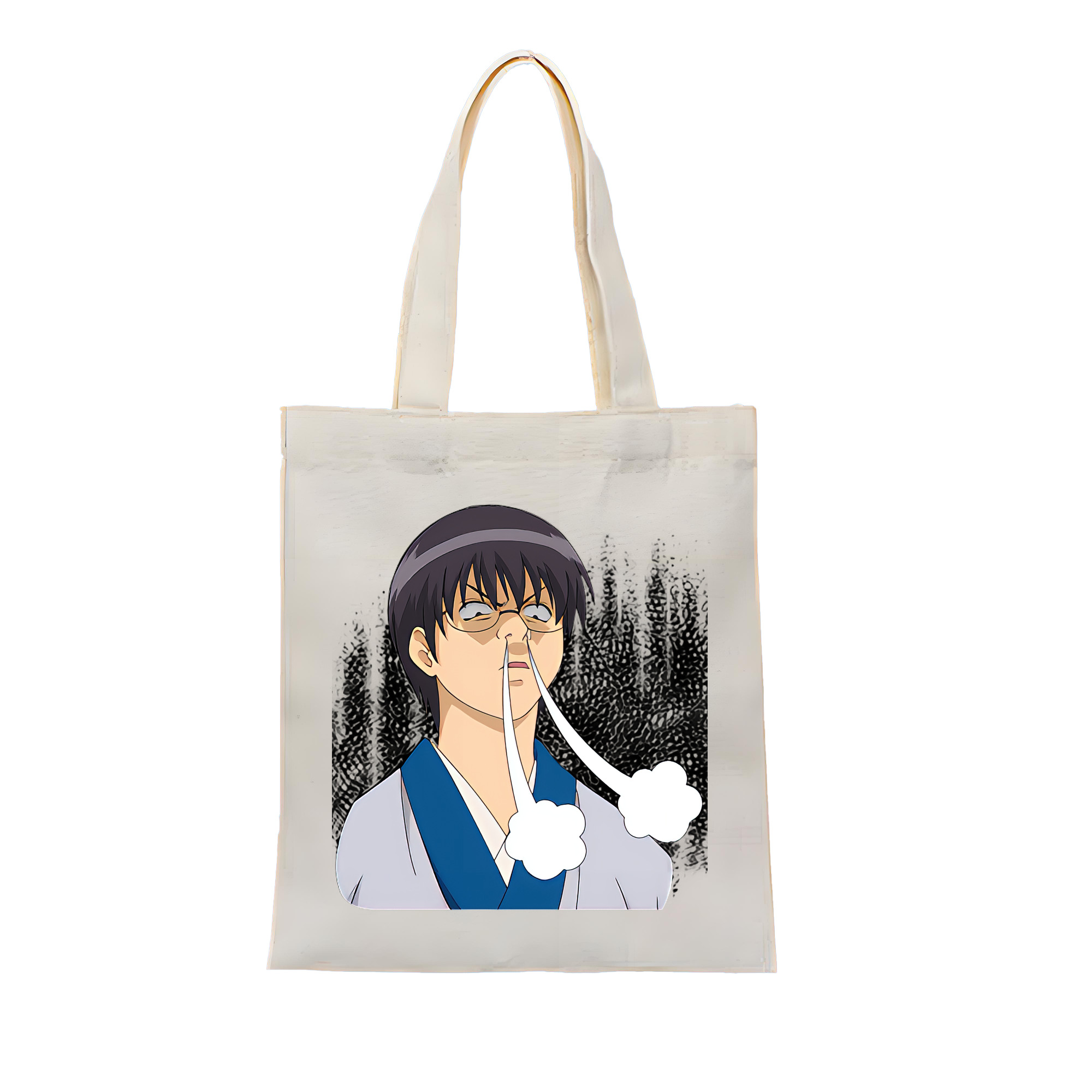 （画像用） ぎんたま 坂田銀時（さかたぎんとき） 神楽 志村新八（しむら しんぱち） GINTAMA Sakata Gintoki Kagura Shimura Shinpachi 縦型キャンバス生地手提げバッグ　トートバッグ