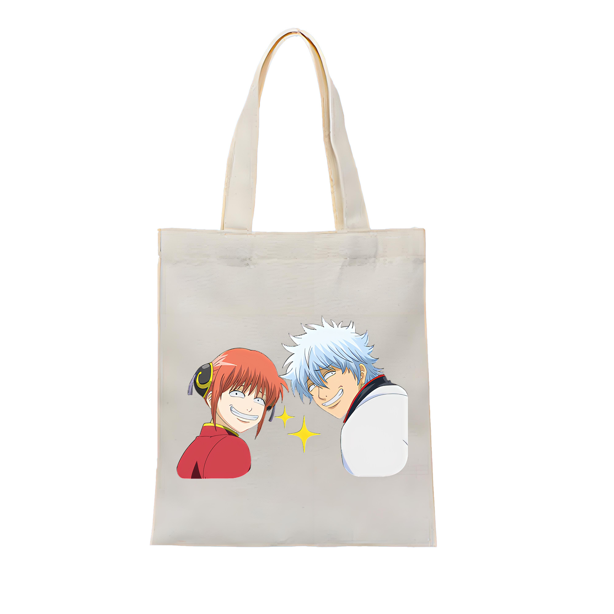 （画像用） ぎんたま 坂田銀時（さかたぎんとき） 神楽 志村新八（しむら しんぱち） GINTAMA Sakata Gintoki Kagura Shimura Shinpachi 縦型キャンバス生地手提げバッグ　トートバッグ
