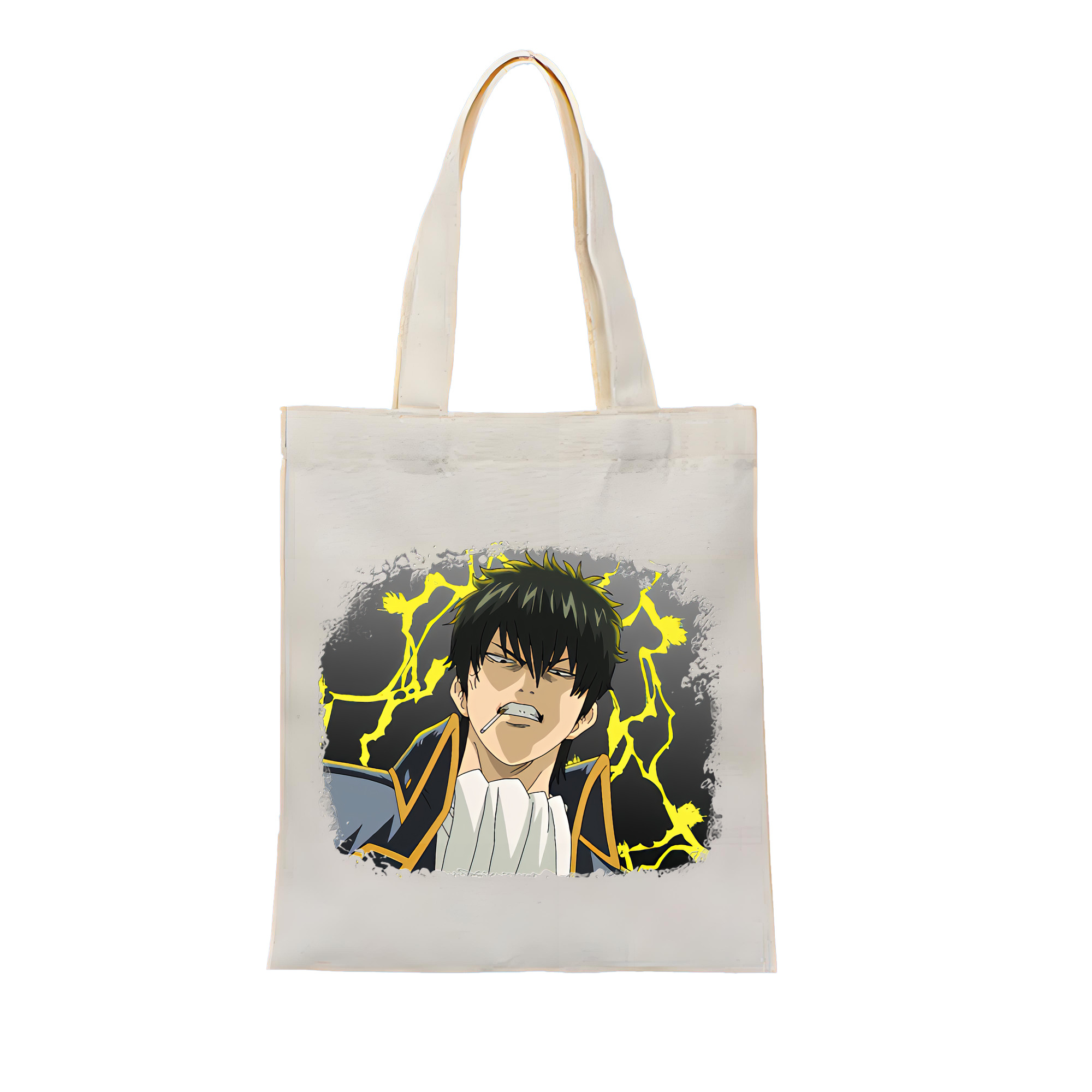 （画像用） ぎんたま 坂田銀時（さかたぎんとき） 神楽 志村新八（しむら しんぱち） GINTAMA Sakata Gintoki Kagura Shimura Shinpachi 縦型キャンバス生地手提げバッグ　トートバッグ