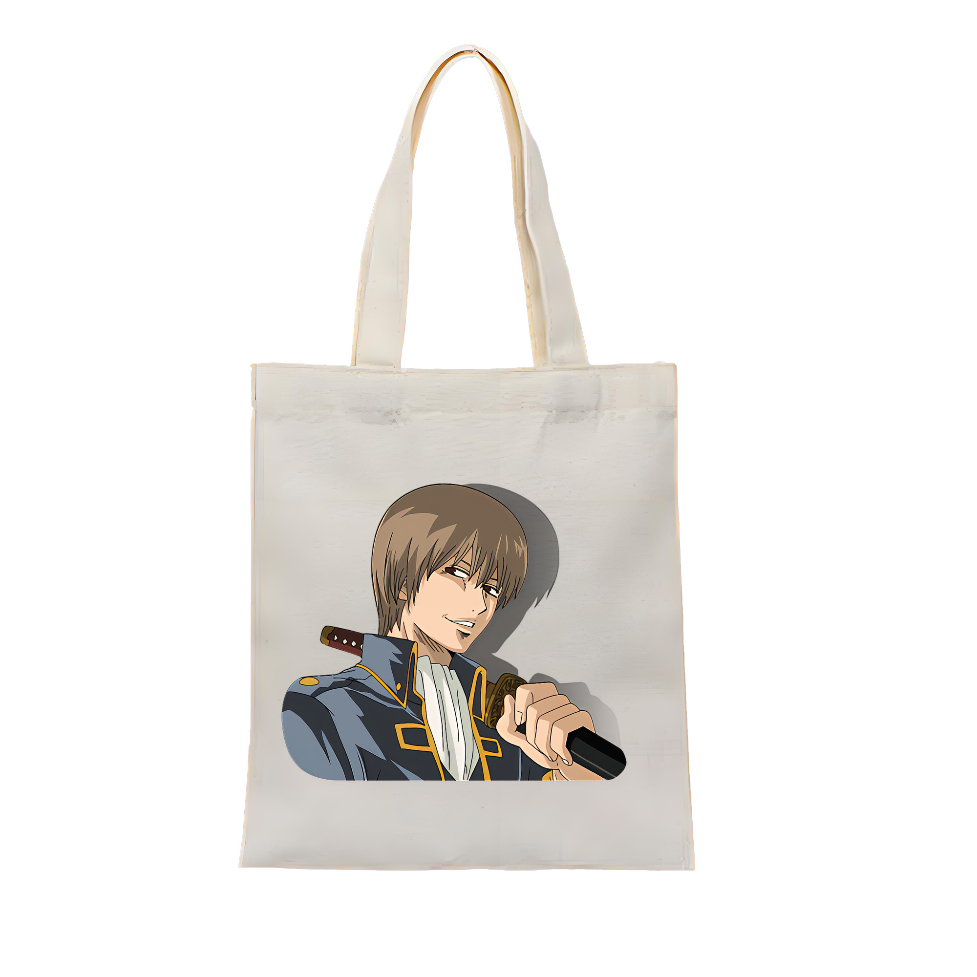 （画像用） ぎんたま 坂田銀時（さかたぎんとき） 神楽 志村新八（しむら しんぱち） GINTAMA Sakata Gintoki Kagura Shimura Shinpachi 縦型キャンバス生地手提げバッグ　トートバッグ