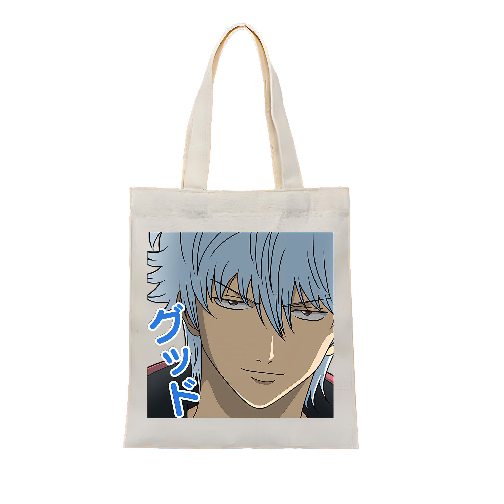 （画像用） ぎんたま 坂田銀時（さかたぎんとき） 神楽 志村新八（しむら しんぱち） GINTAMA Sakata Gintoki Kagura Shimura Shinpachi 縦型キャンバス生地手提げバッグ　トートバッグ
