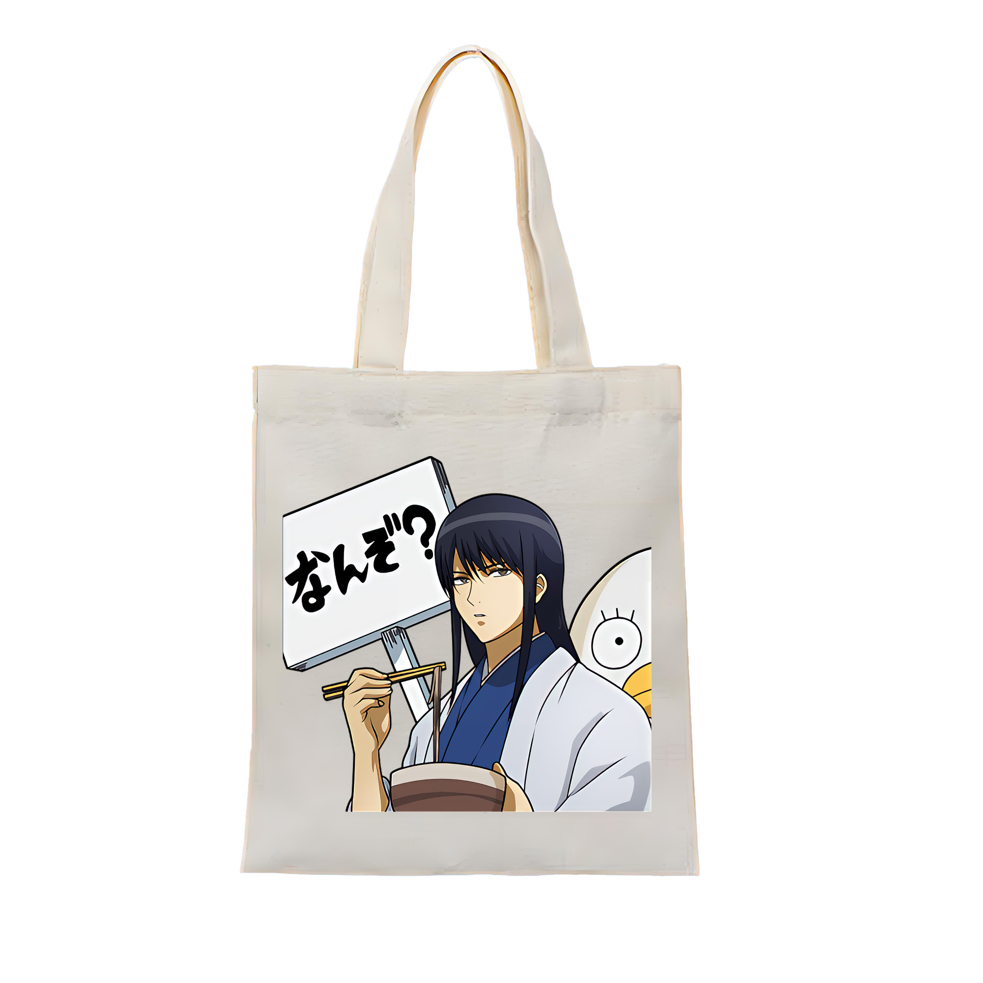 （画像用） ぎんたま 坂田銀時（さかたぎんとき） 神楽 志村新八（しむら しんぱち） GINTAMA Sakata Gintoki Kagura Shimura Shinpachi 縦型キャンバス生地手提げバッグ　トートバッグ