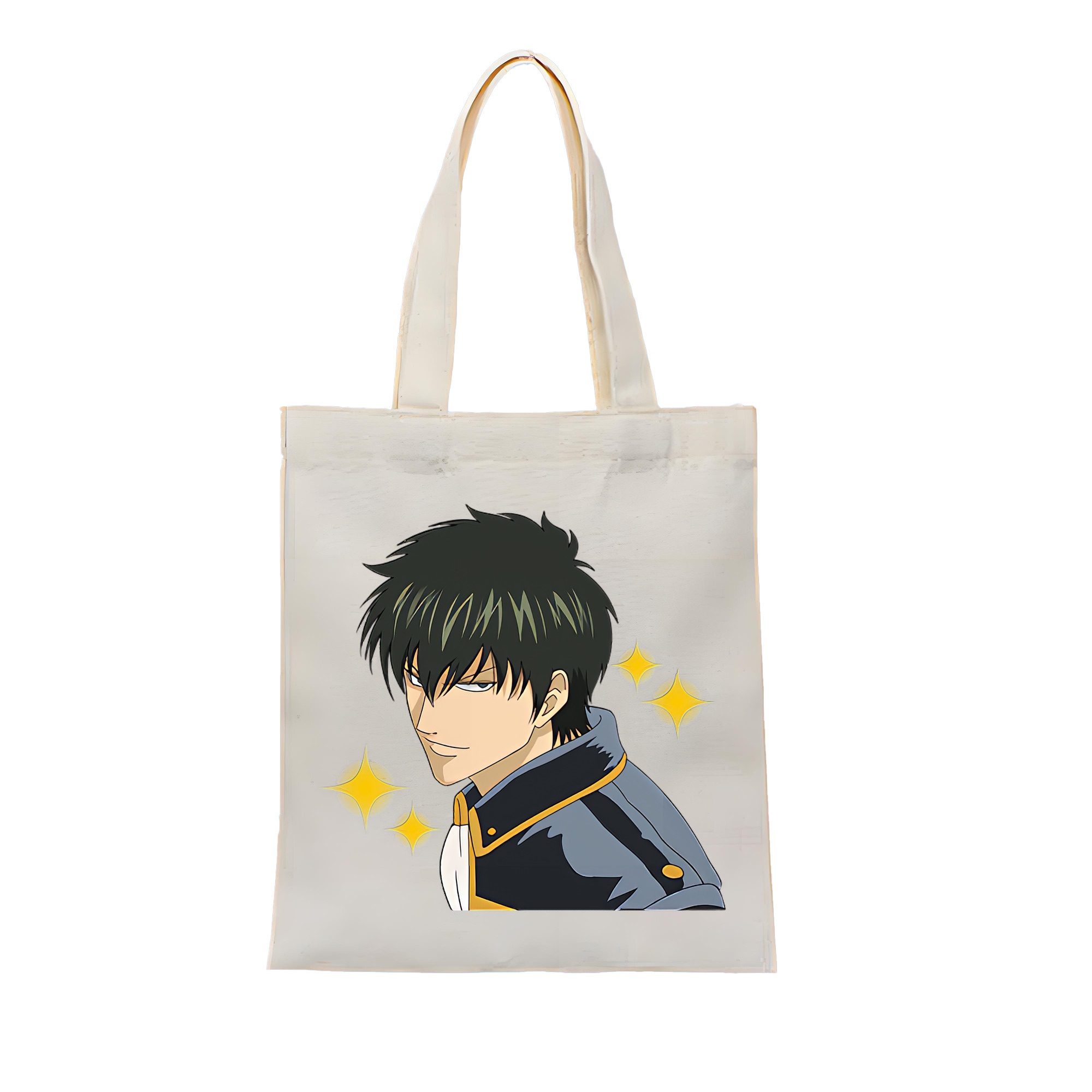 （画像用） ぎんたま 坂田銀時（さかたぎんとき） 神楽 志村新八（しむら しんぱち） GINTAMA Sakata Gintoki Kagura Shimura Shinpachi 縦型キャンバス生地手提げバッグ　トートバッグ