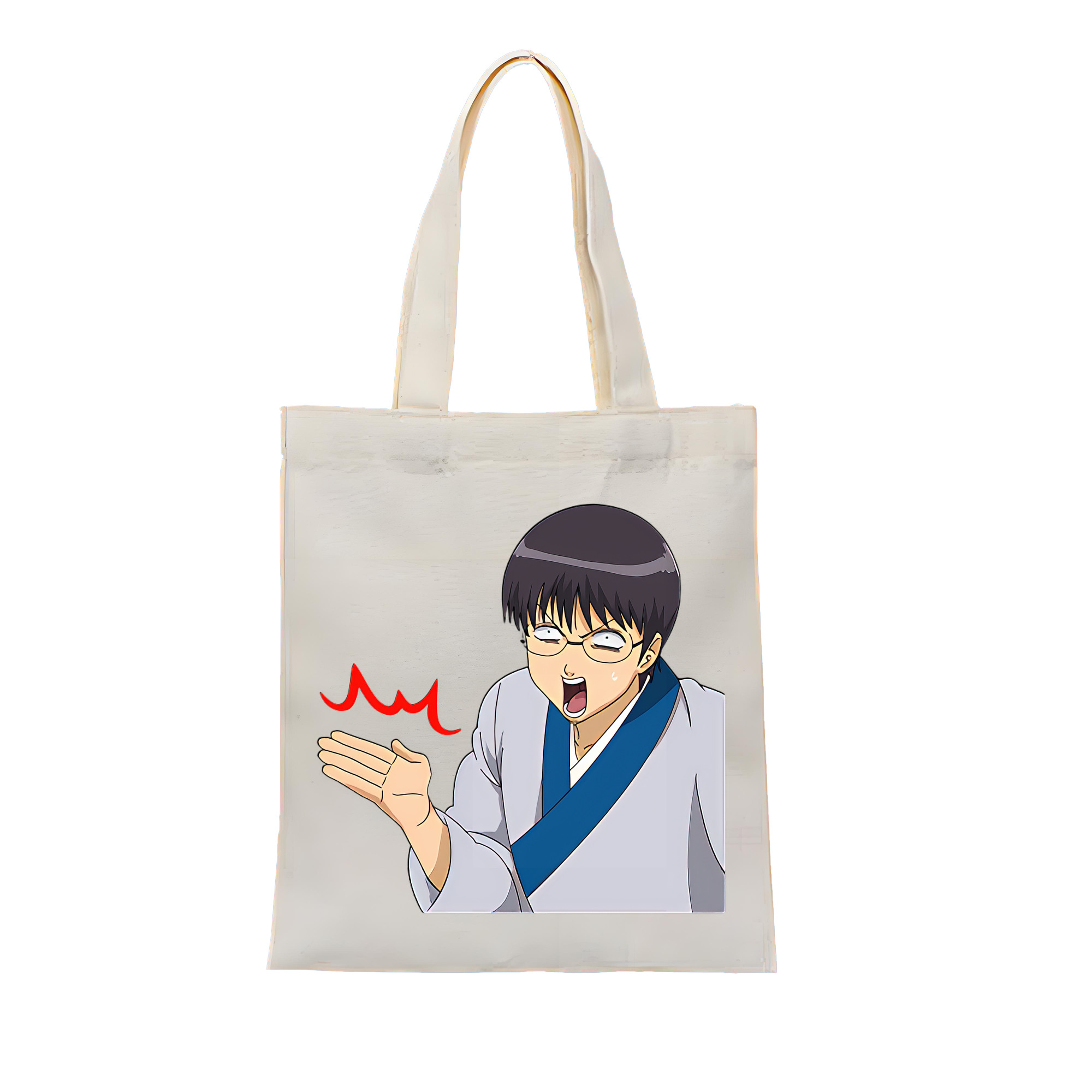 （画像用） ぎんたま 坂田銀時（さかたぎんとき） 神楽 志村新八（しむら しんぱち） GINTAMA Sakata Gintoki Kagura Shimura Shinpachi 縦型キャンバス生地手提げバッグ　トートバッグ